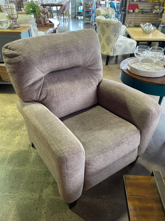 Pressback Hi-Leg Recliner Grey Fabric