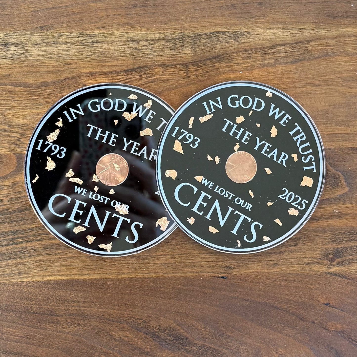 Acrylic Penny Coaster - Set of 2