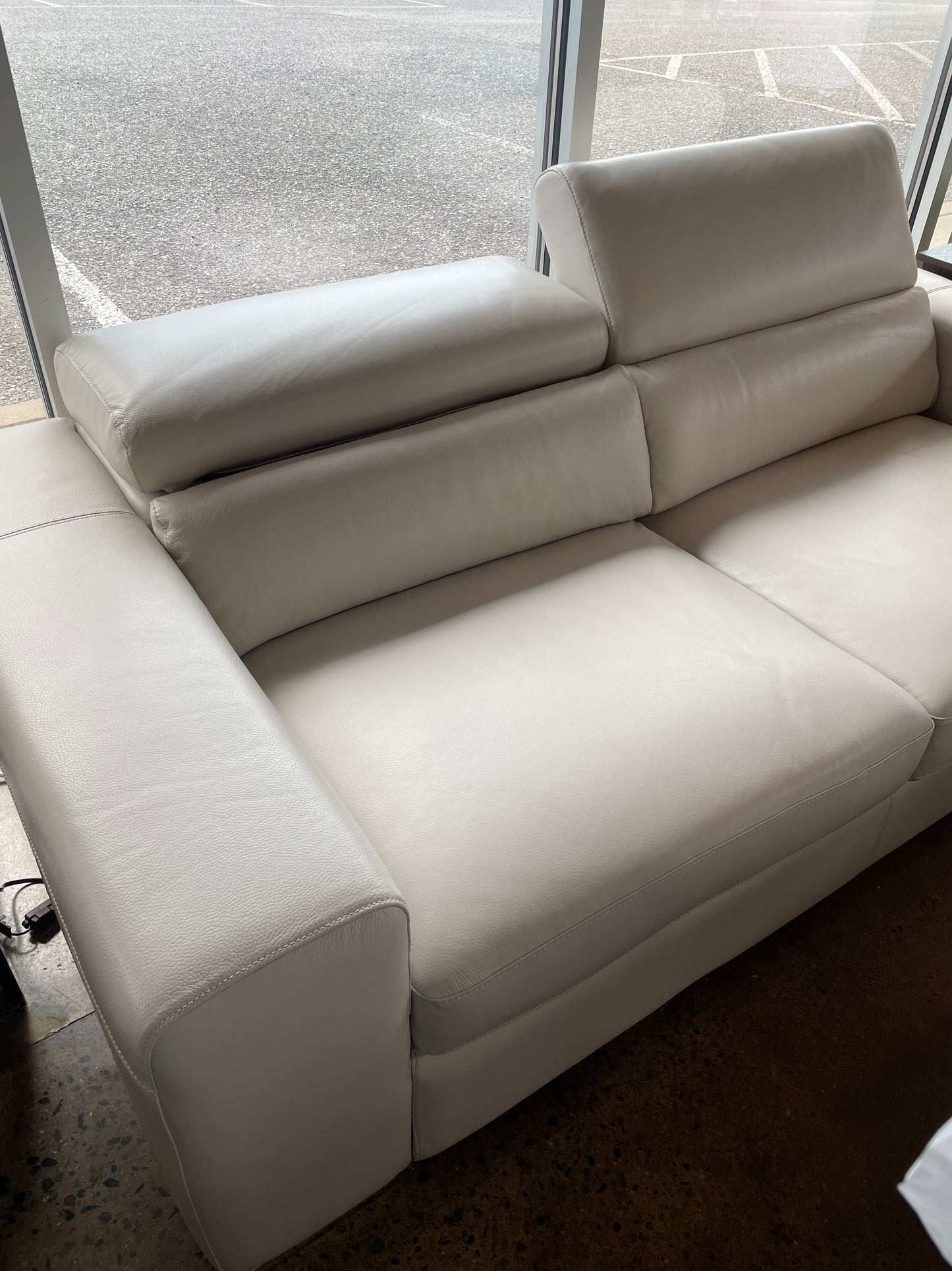 Cream Leather Sofa