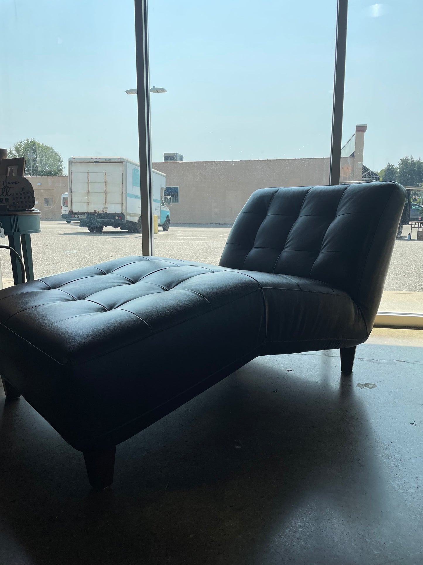 Chateau d'Ax Chocolate Leather Chaise Lounger