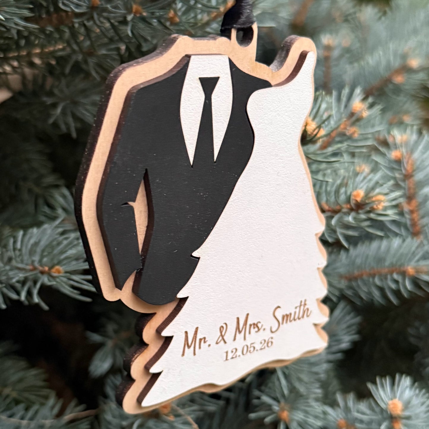 Personalized Married Ornament w/name & Date