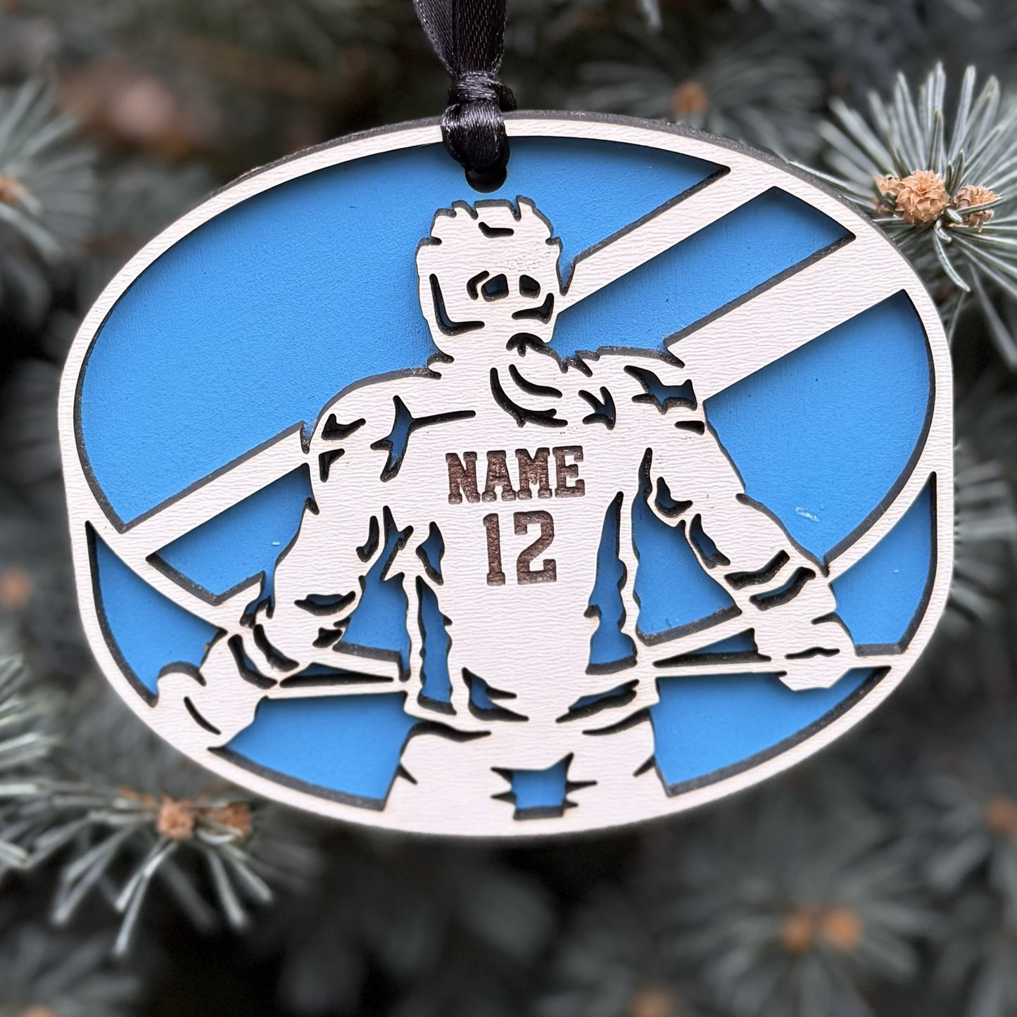 Seneca Valley Hockey Ornament Player w/Name and #