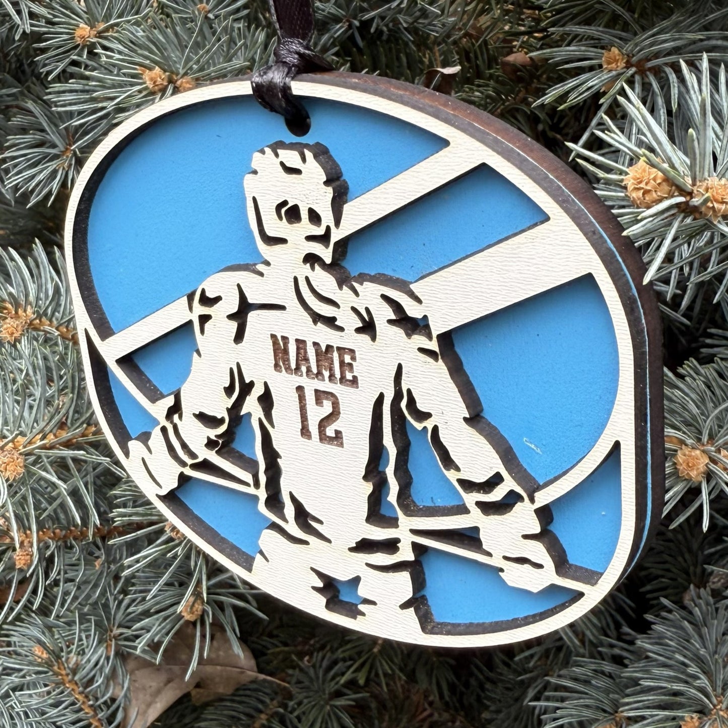 Seneca Valley Hockey Ornament Player w/Name and #