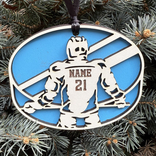 Seneca Valley Hockey Ornament Player w/Name and #