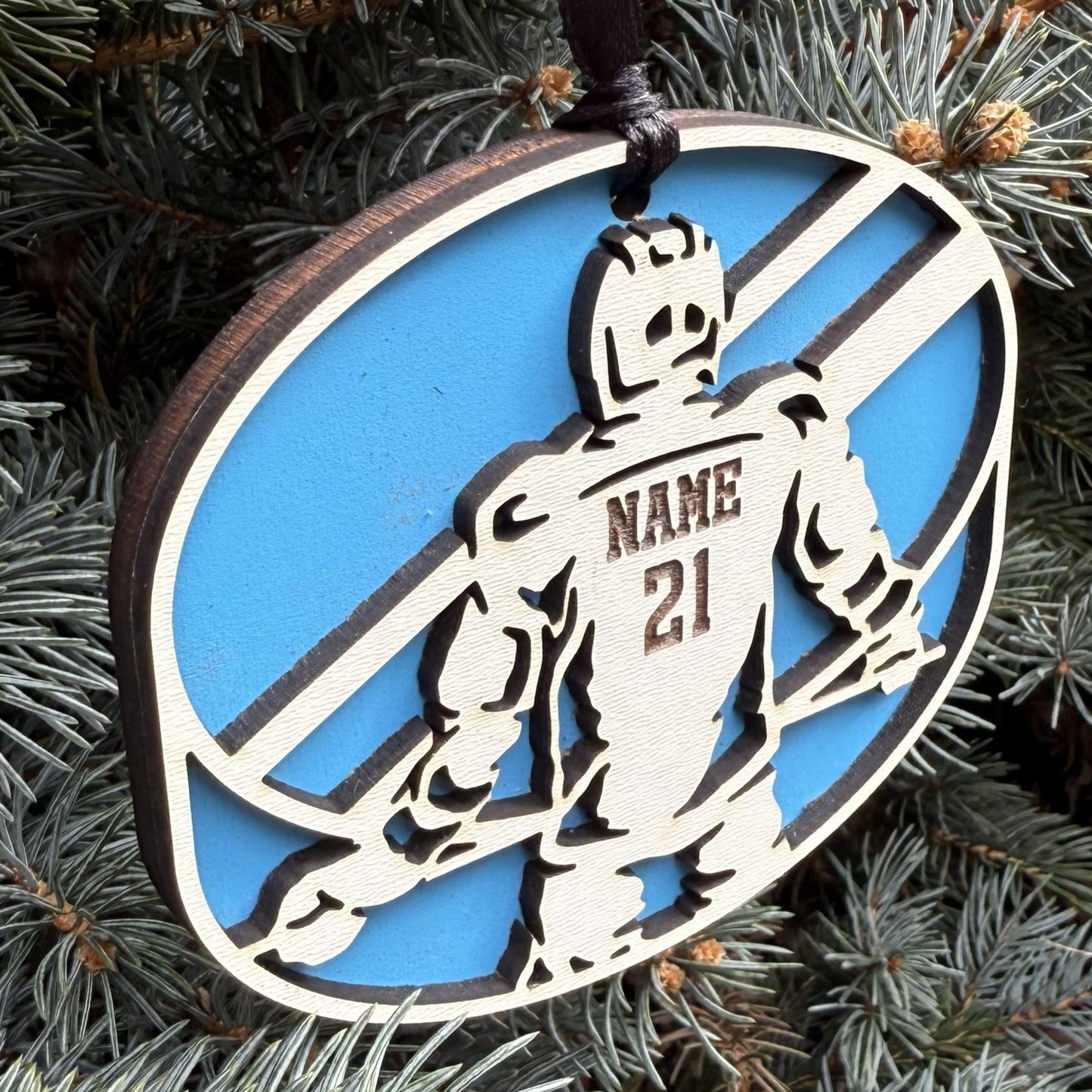 Seneca Valley Hockey Ornament Player w/Name and #