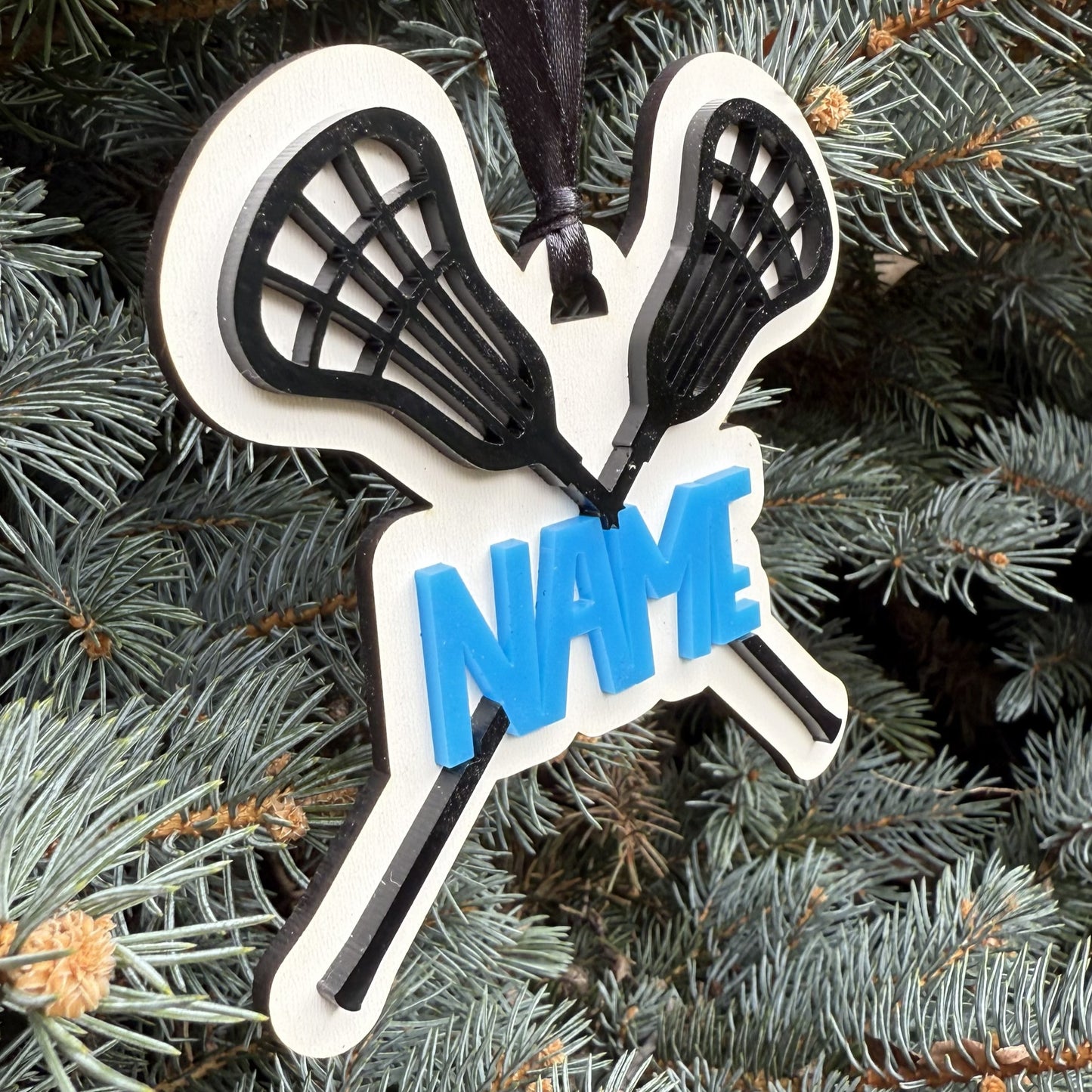 Seneca Valley Lacrosse Sticks w/Name Ornament