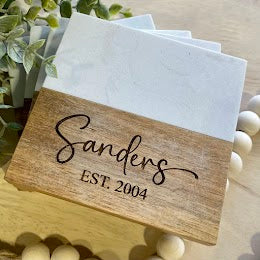 Last Name & Date Coaster