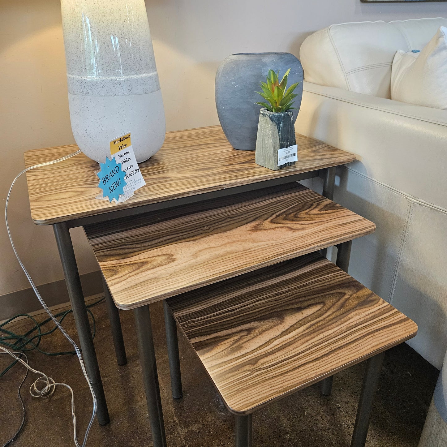 Wood topped nesting tables (Set of 3)