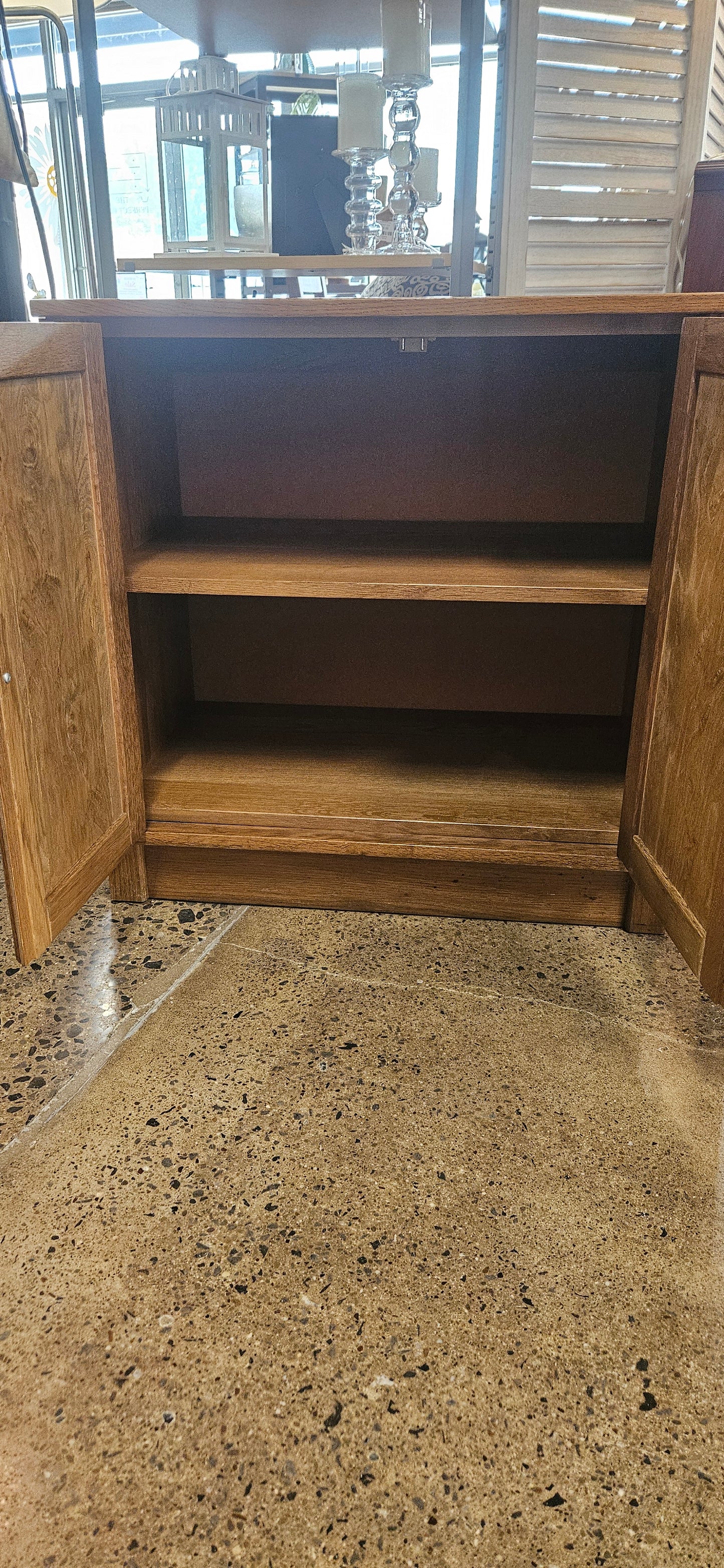 Light wood storage cabinet