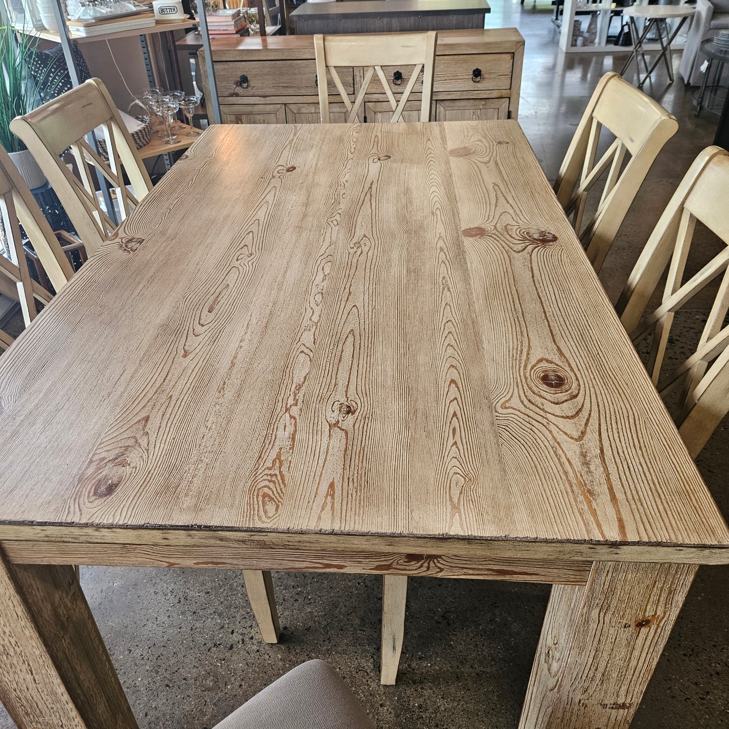 Rustic Dining Set with 8 chairs and buffet