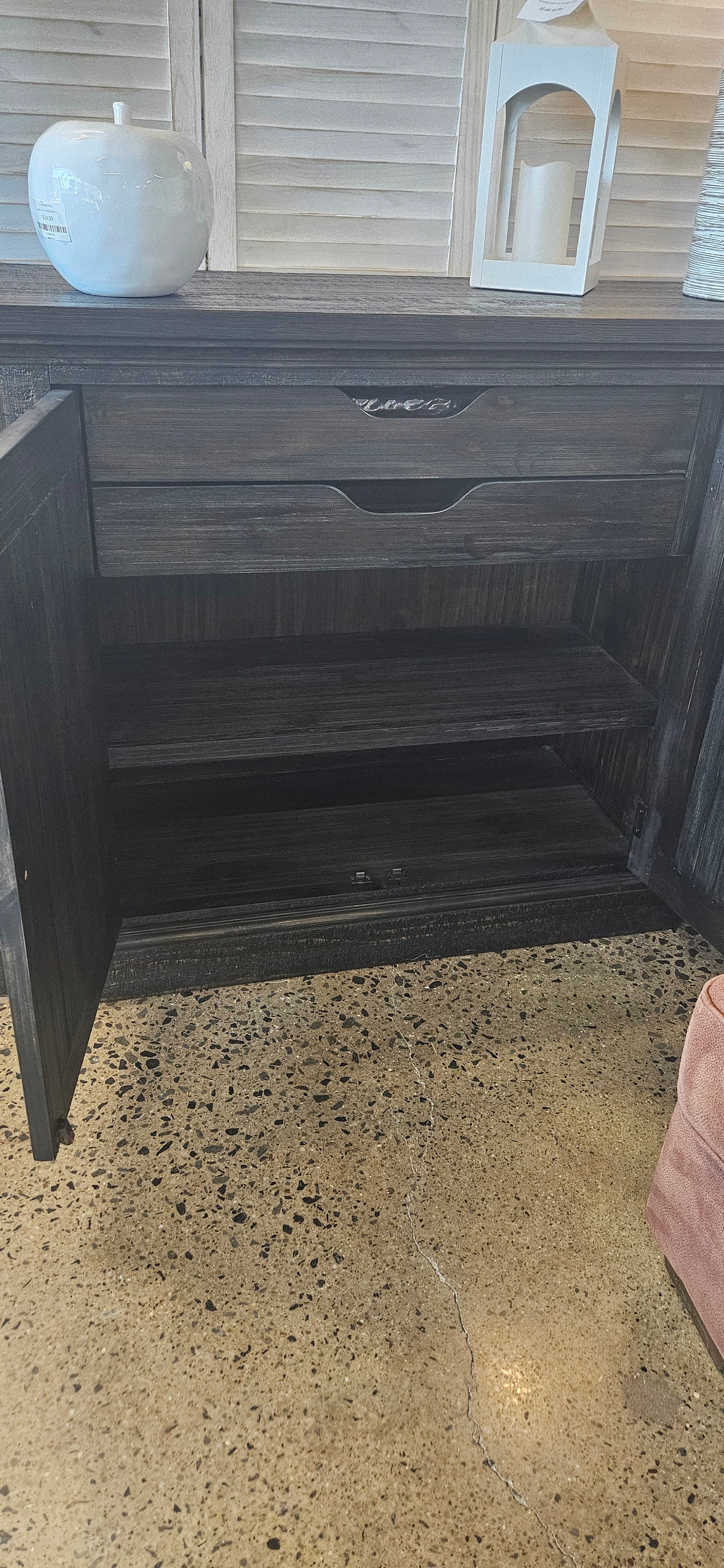 Rustic dark wood sideboard/server