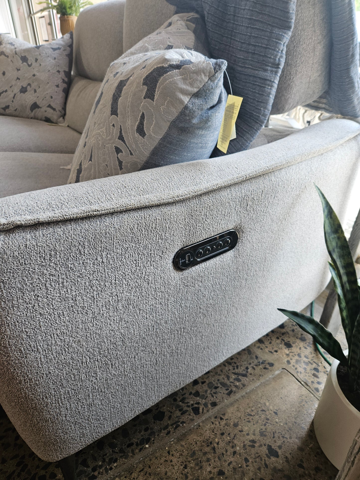 Grey Power Reclining Sofa