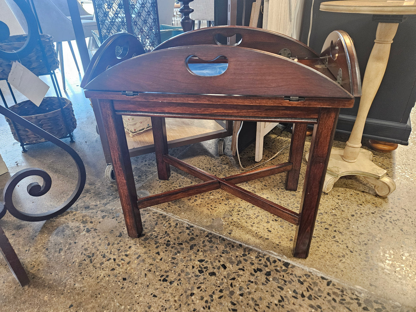 Side table with lift top sides