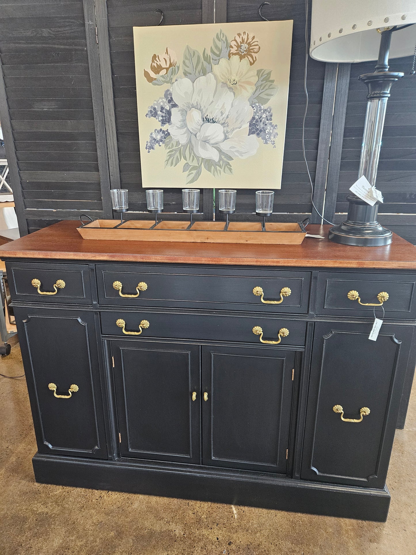 Black refinished buffet/server