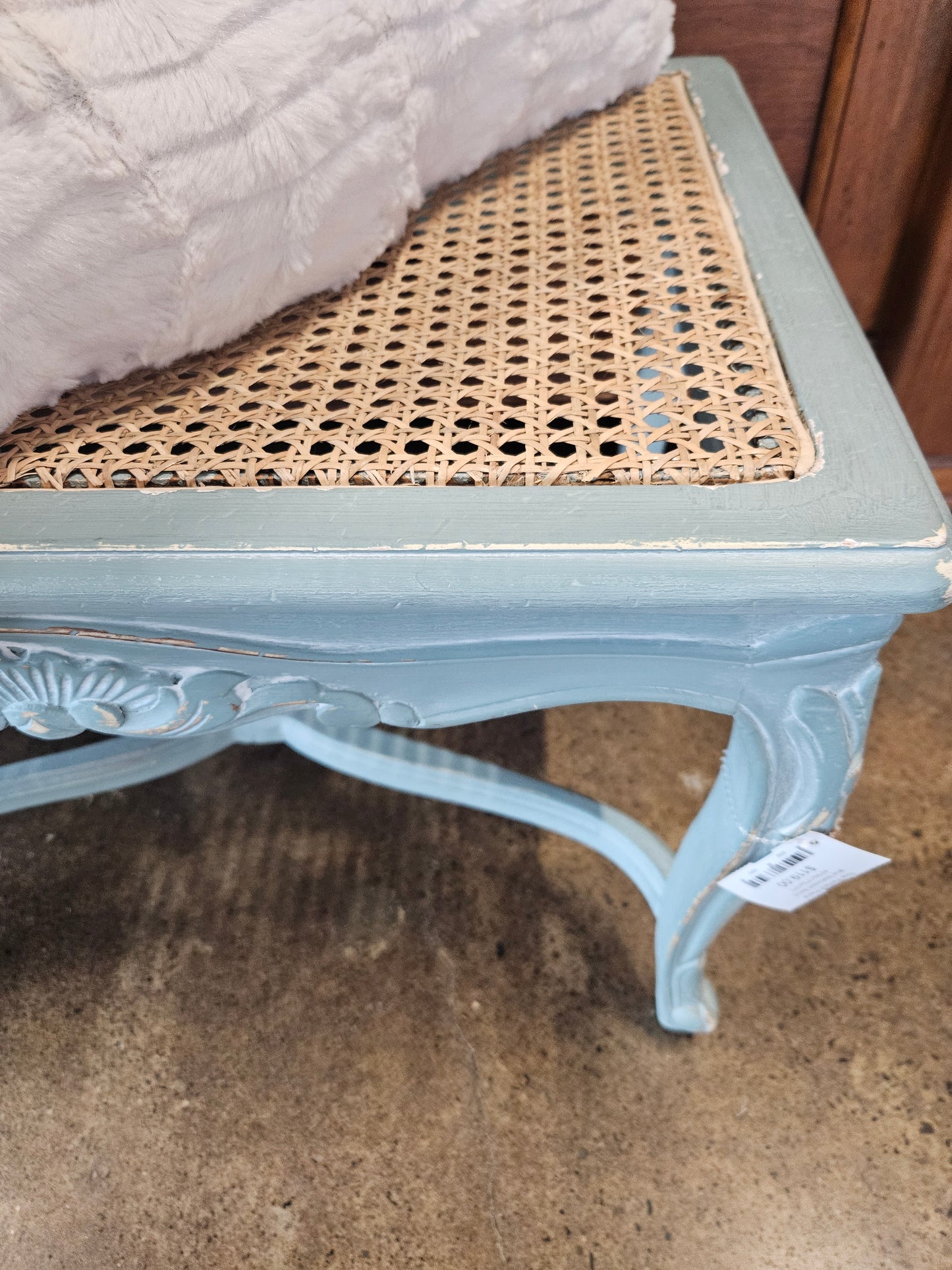 Blue Distressed Bench