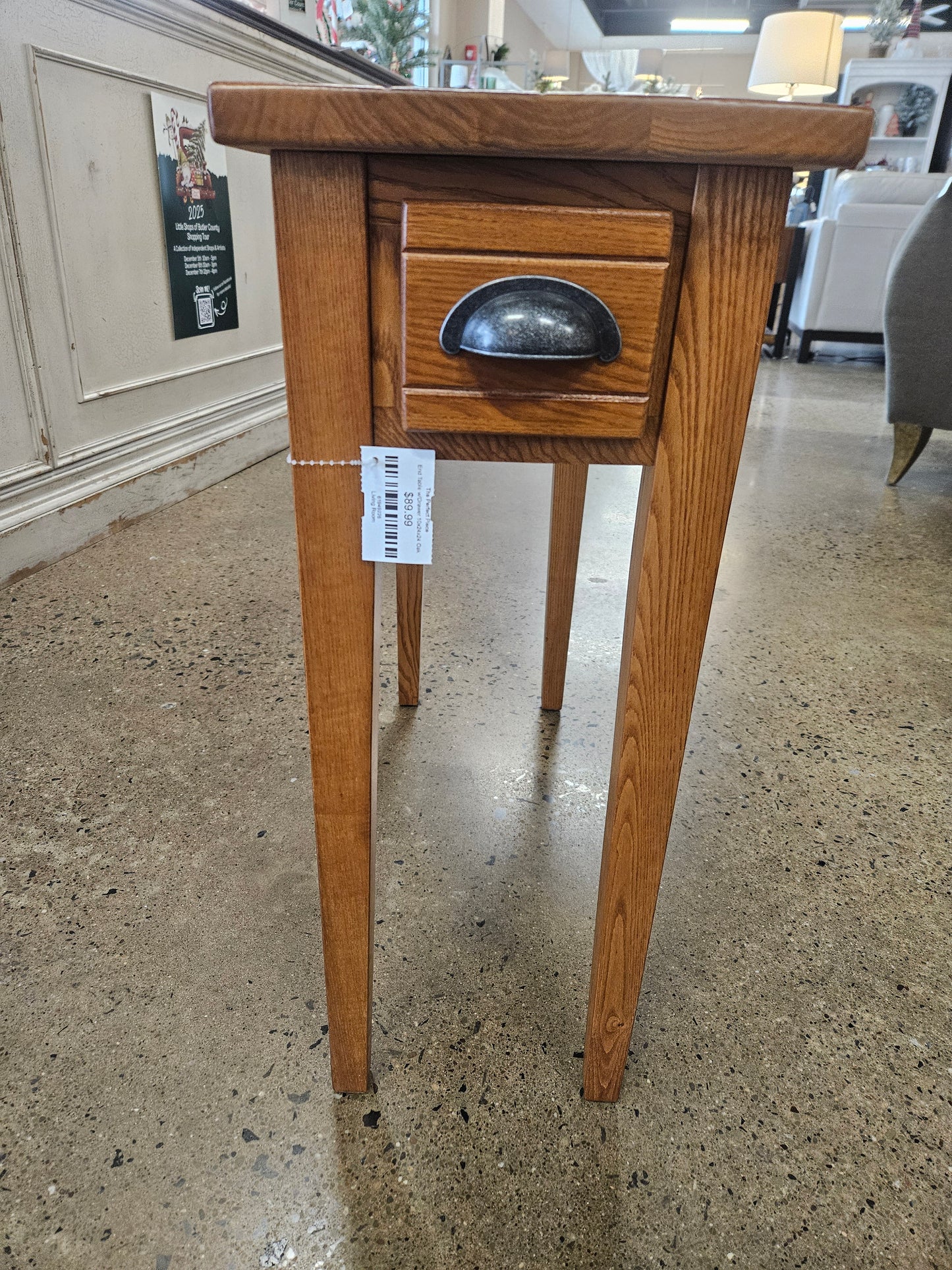 End Table w/Drawer 10x24x24 Oak