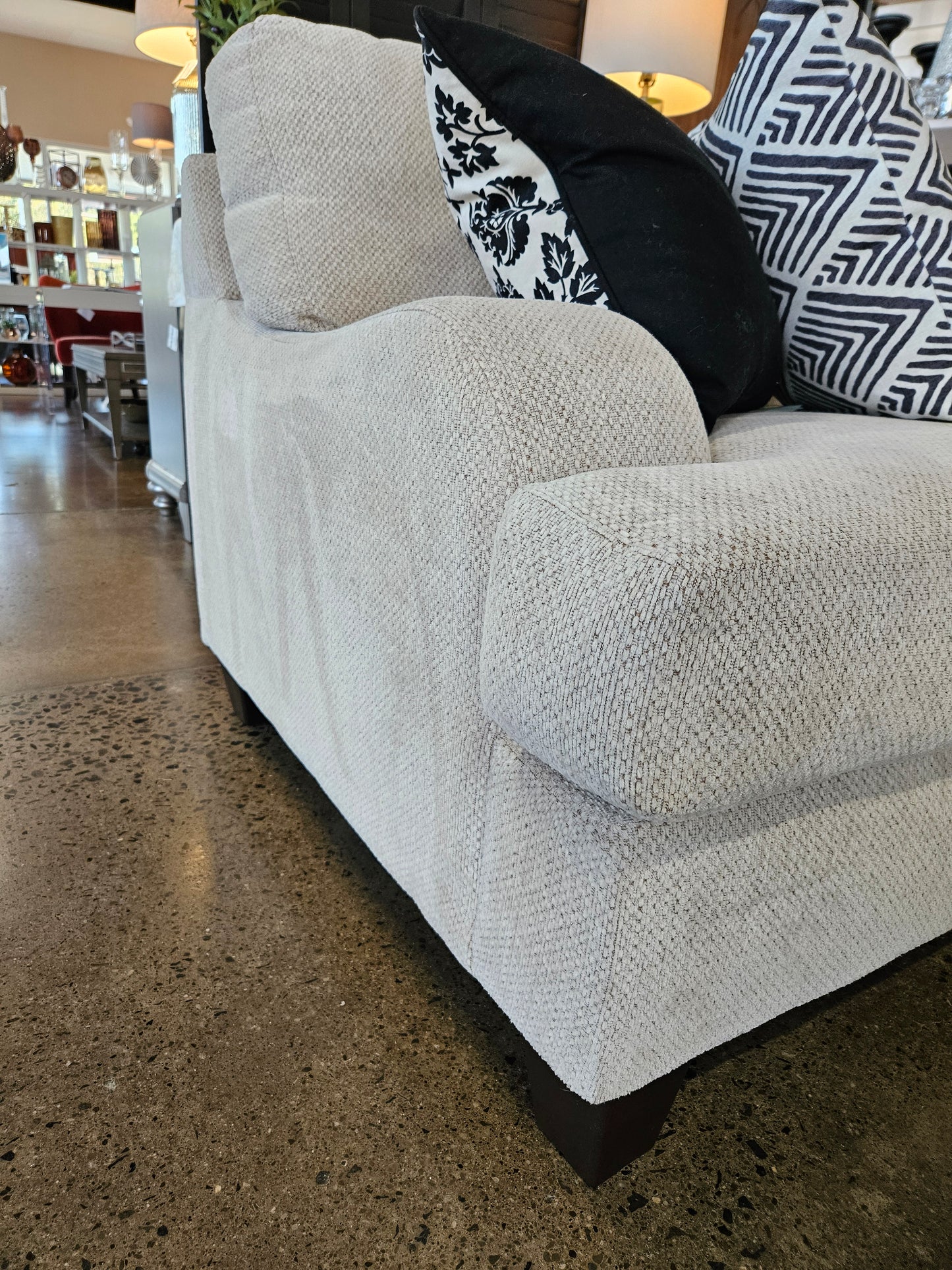 Cream Textured Loveseat