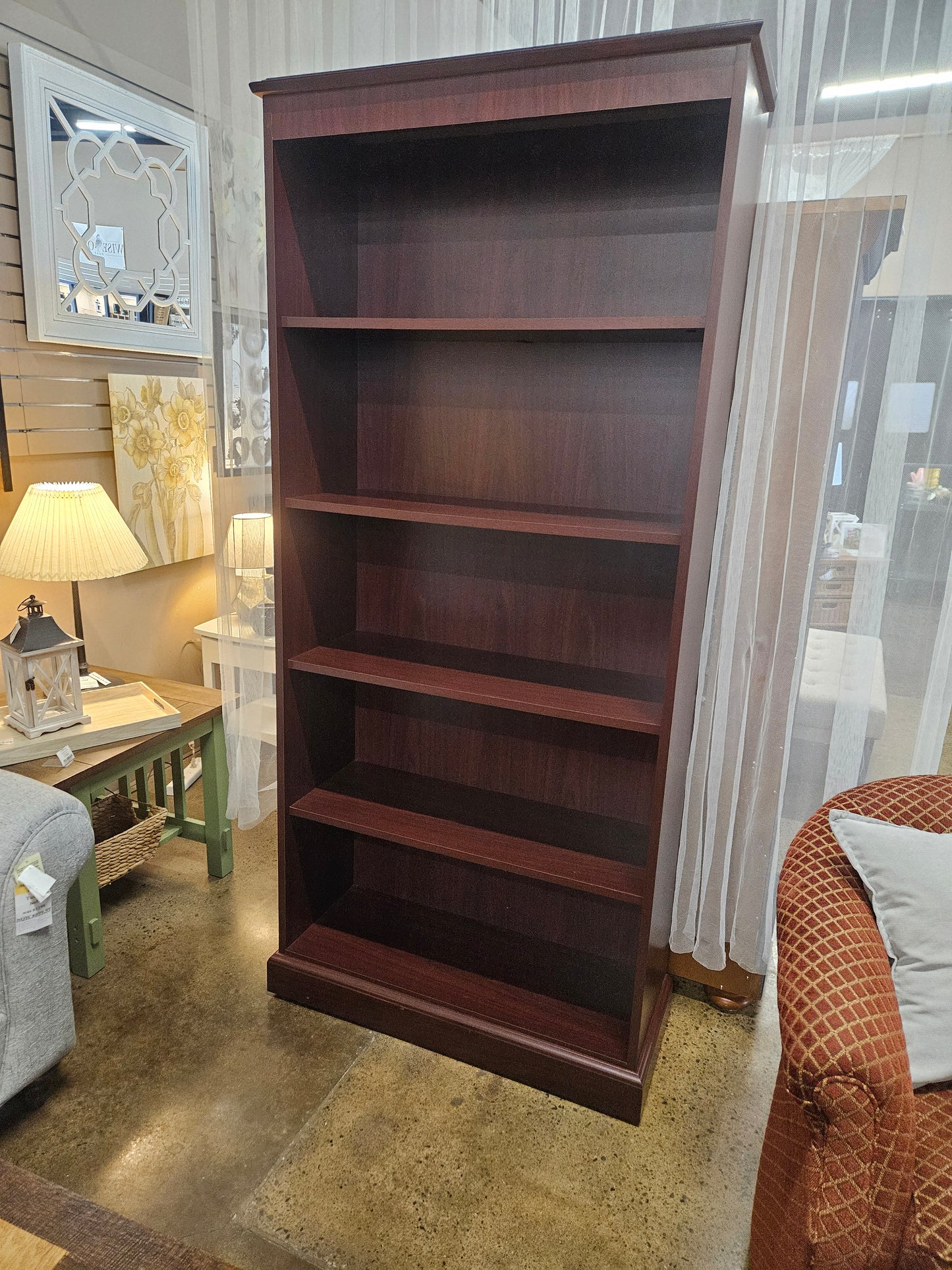 Tall Dark Wood Bookcase