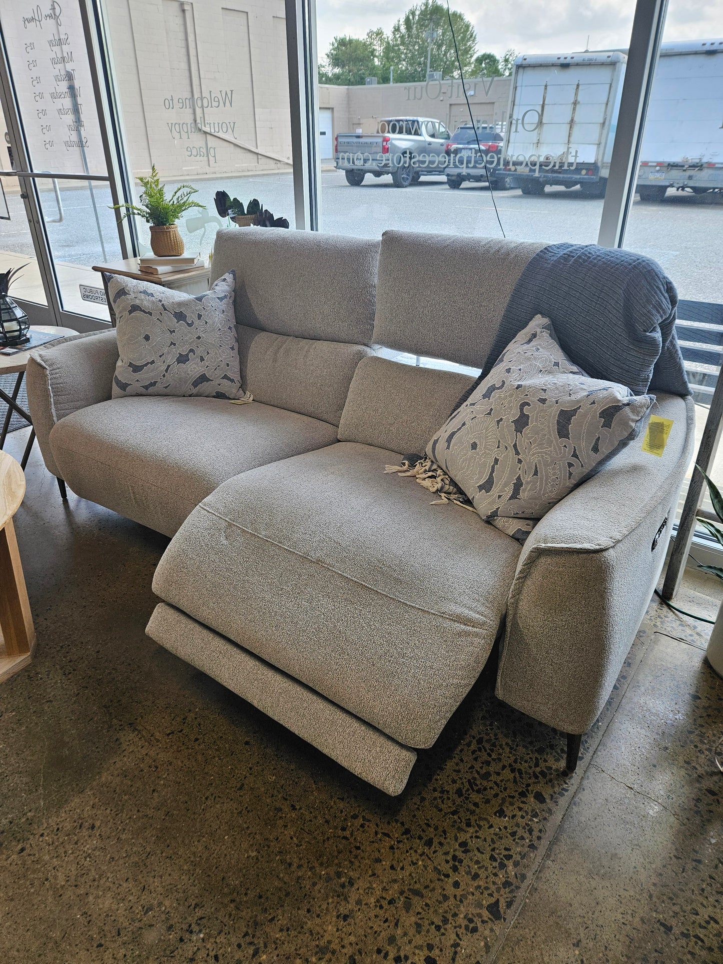Grey Power Reclining Sofa
