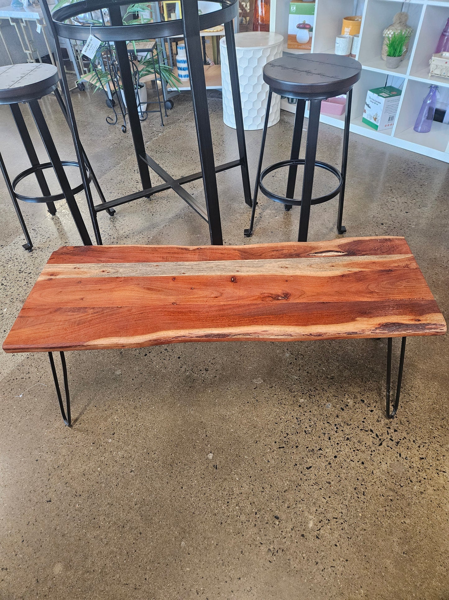 Wood and Metal Bench