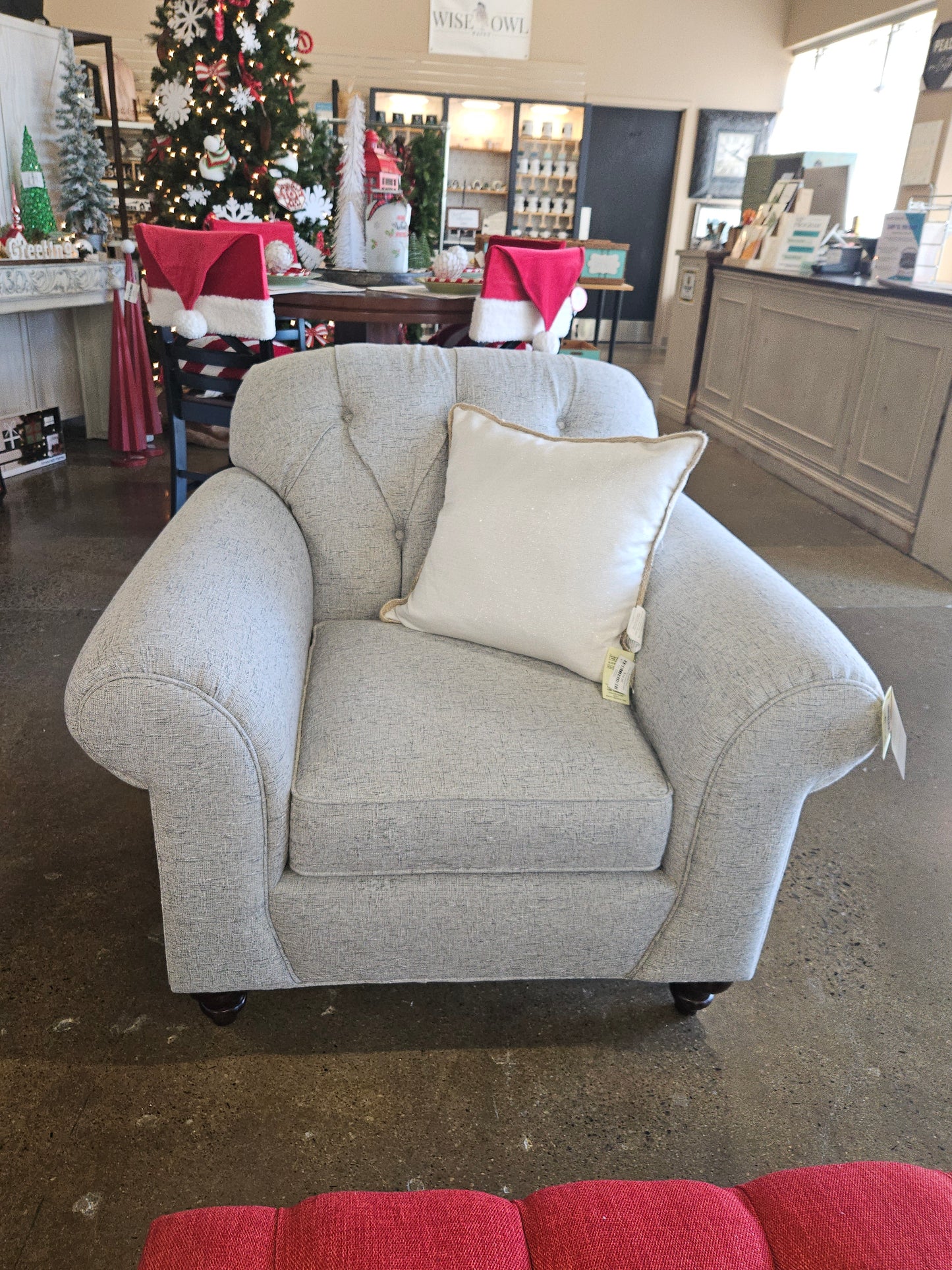 Gray Tufted Chair