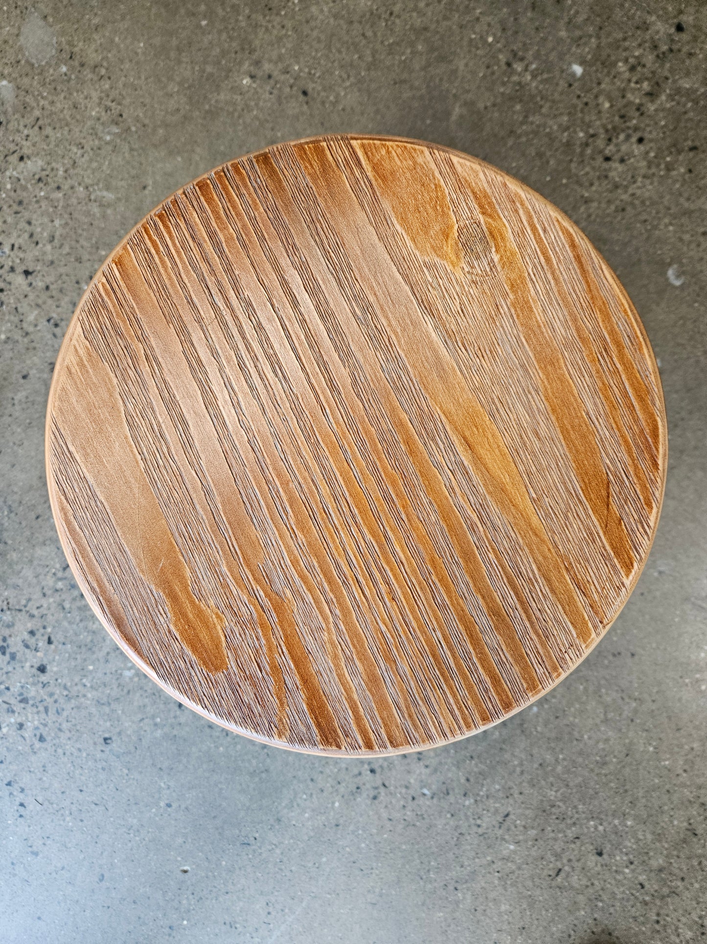 Stool PAIR Adjustable Ht Wood/Blk Iron