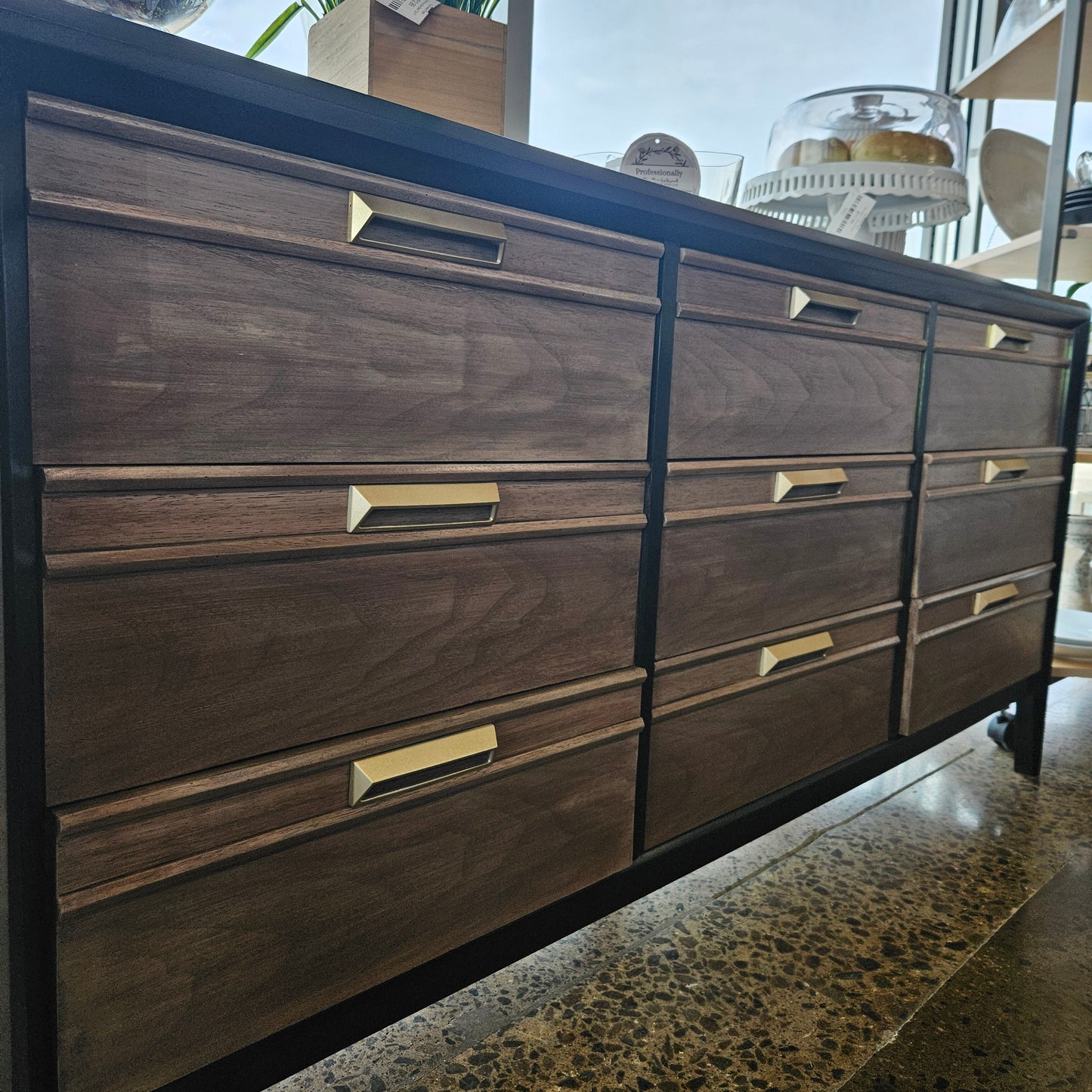 Refinished Black Buffet/Sideboard/Dresser