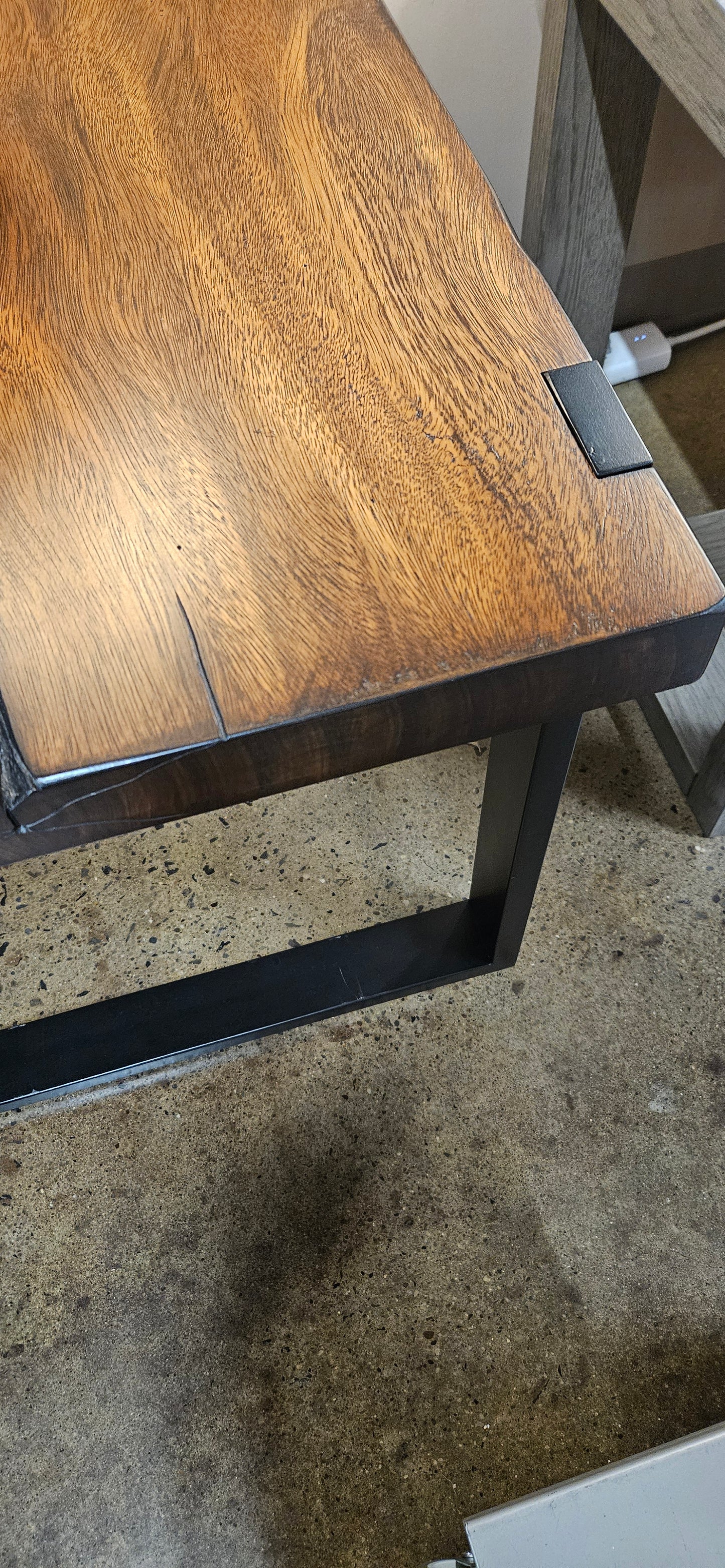 Wood table with metal base end tables (Set of 2)