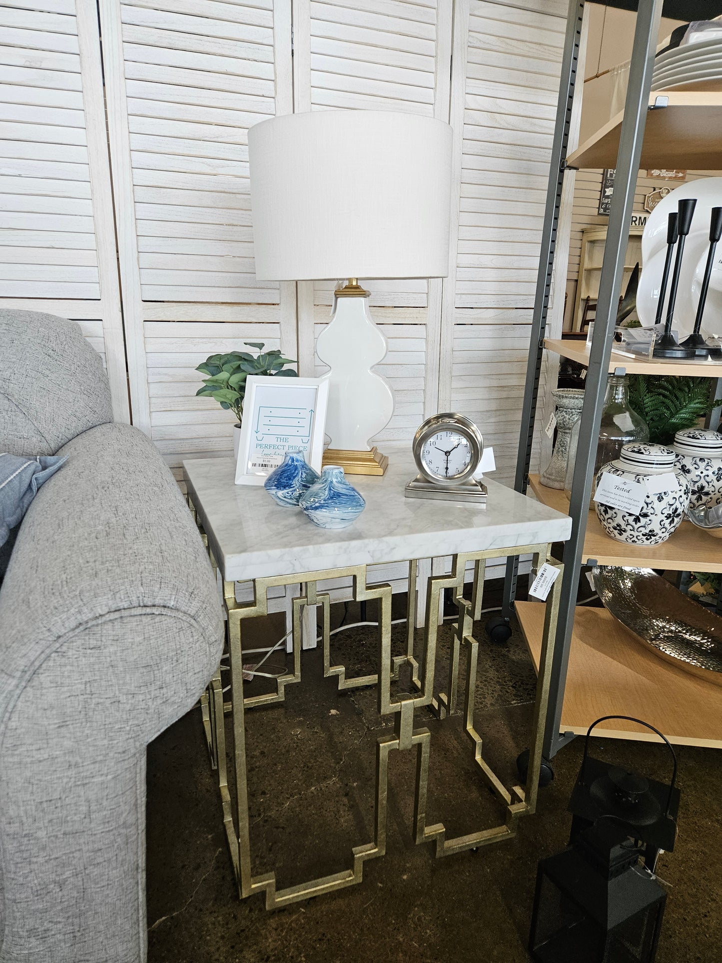 Marble topped side/sofa table (Setof3)