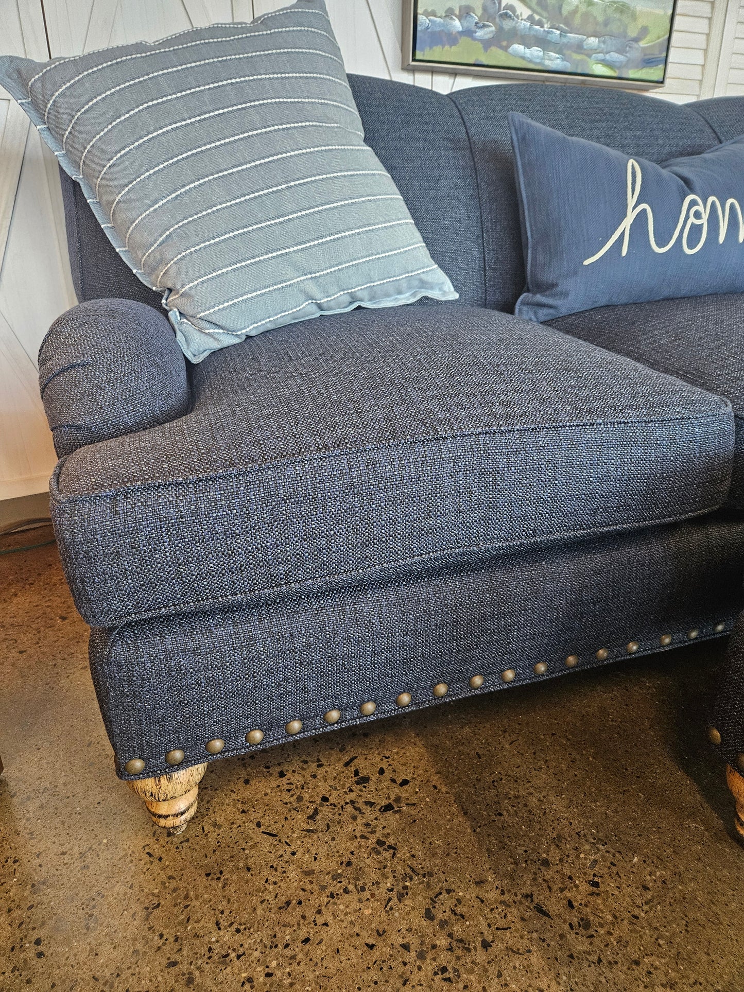 Arhaus Blue Sofa/ottoman