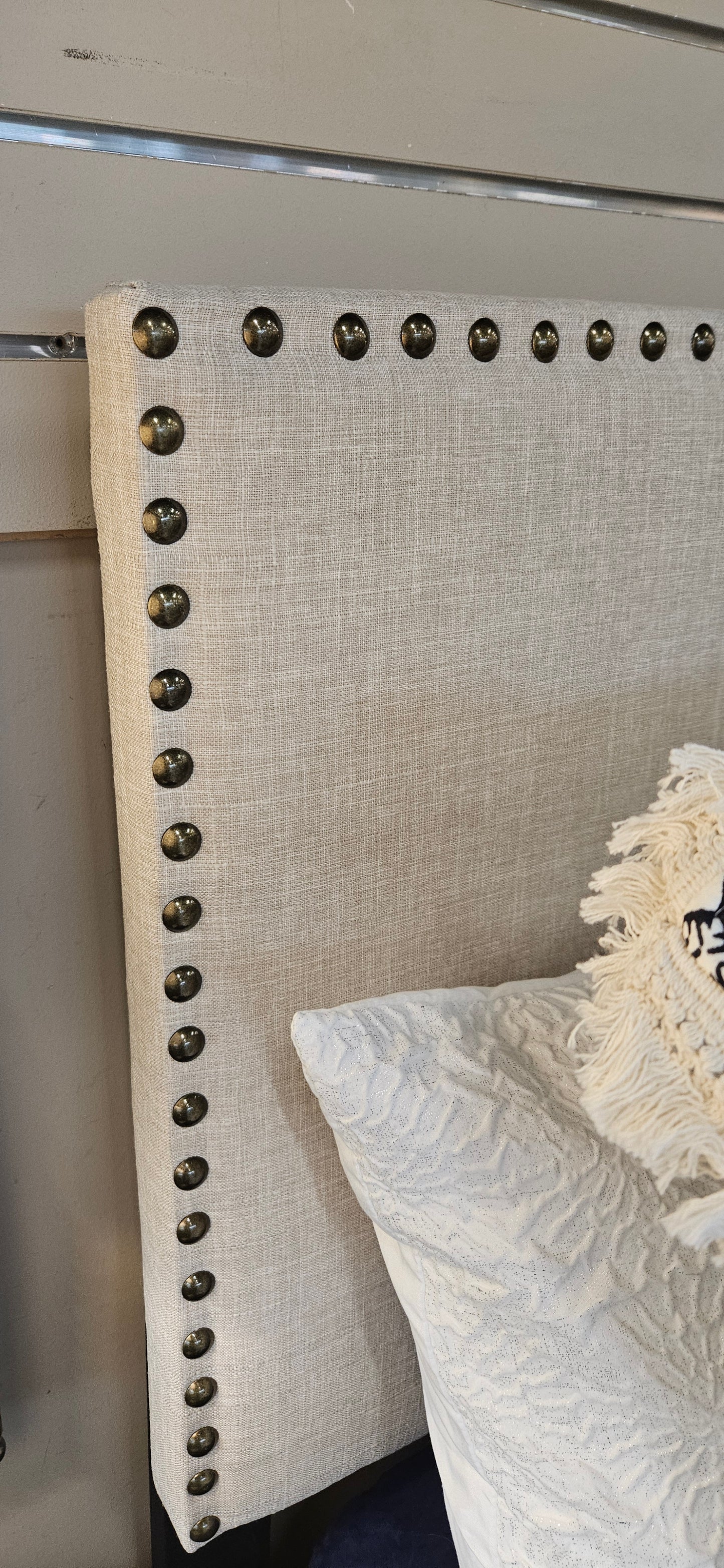 Cream King Bed Frame (Model Home)