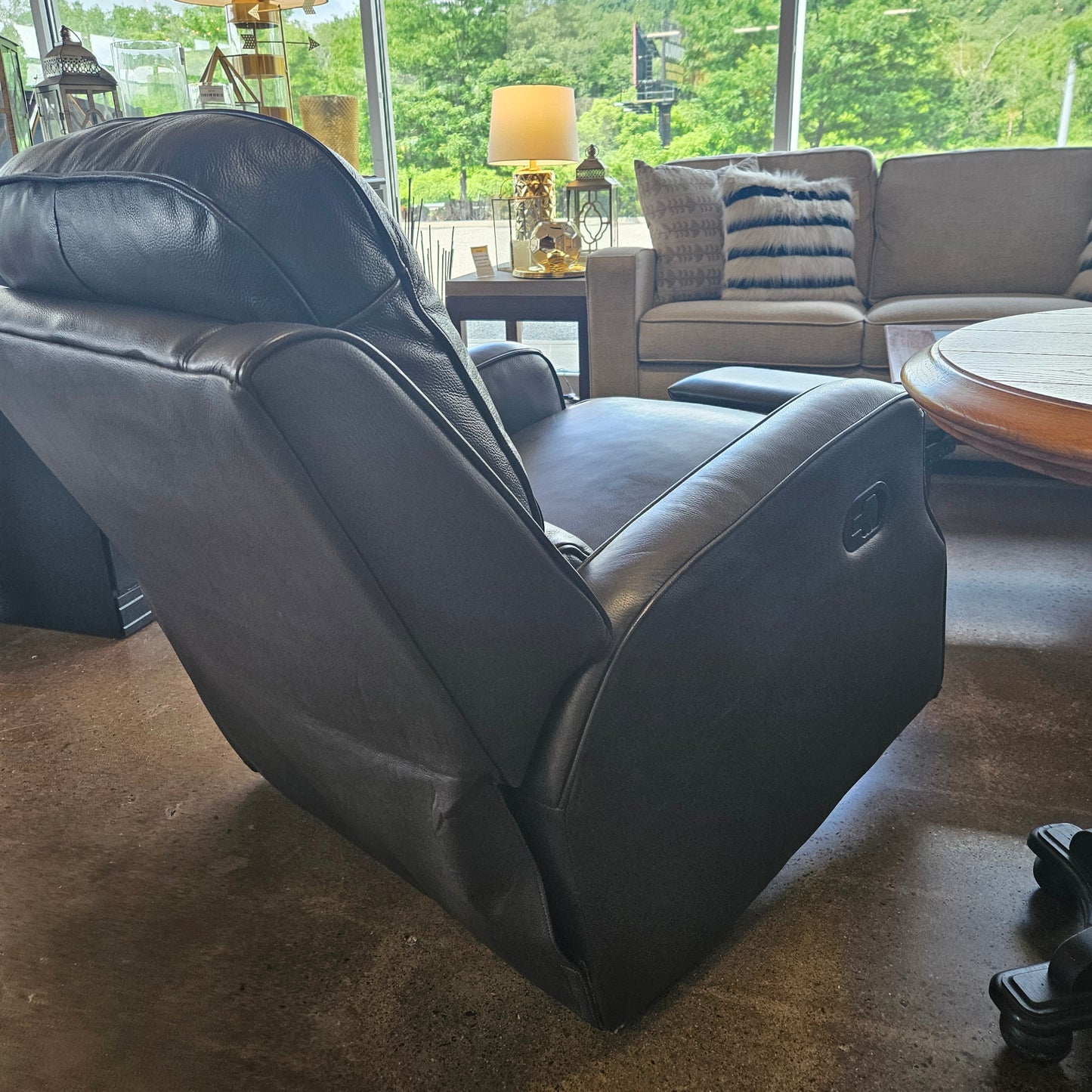 Brown leather-like recliner