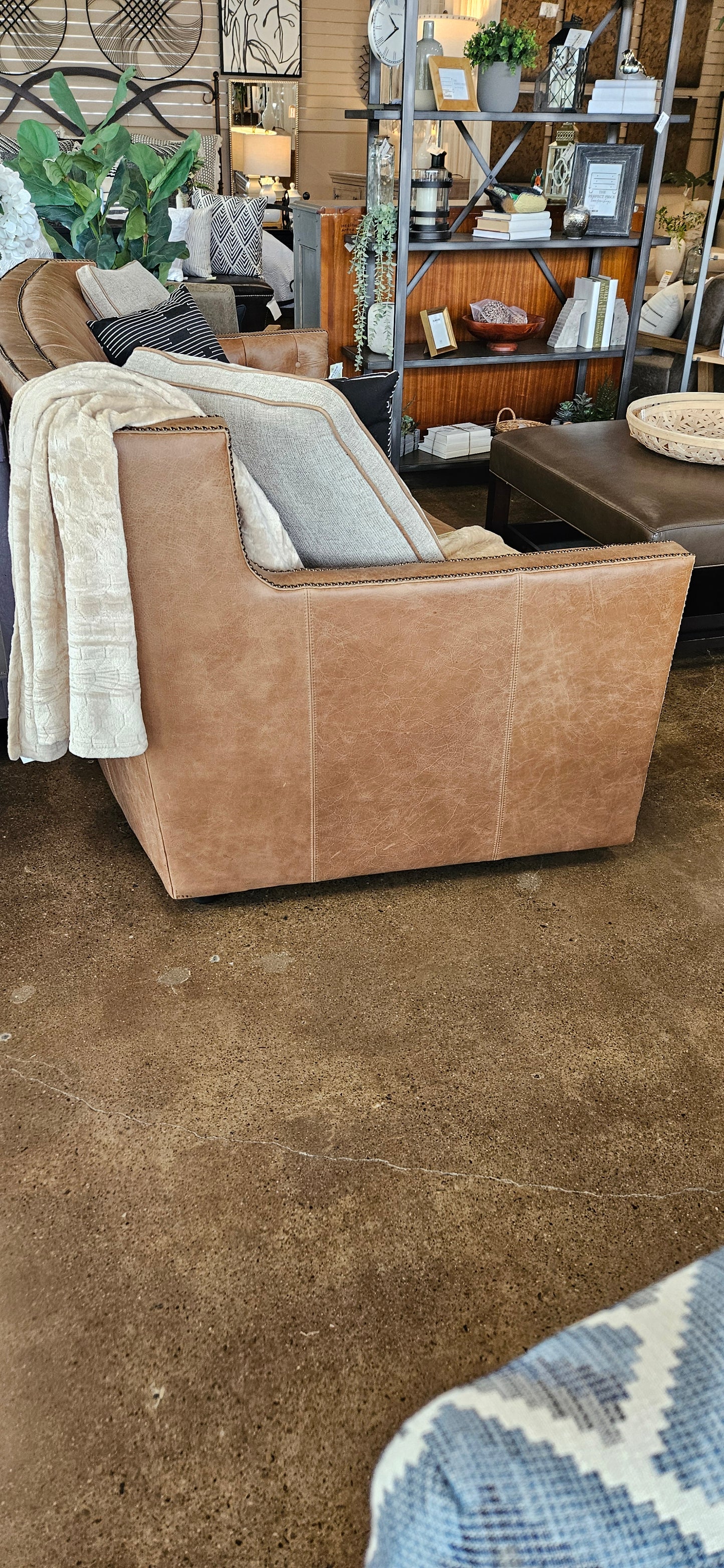 Bernhardt Candace Brown Leather Sofa