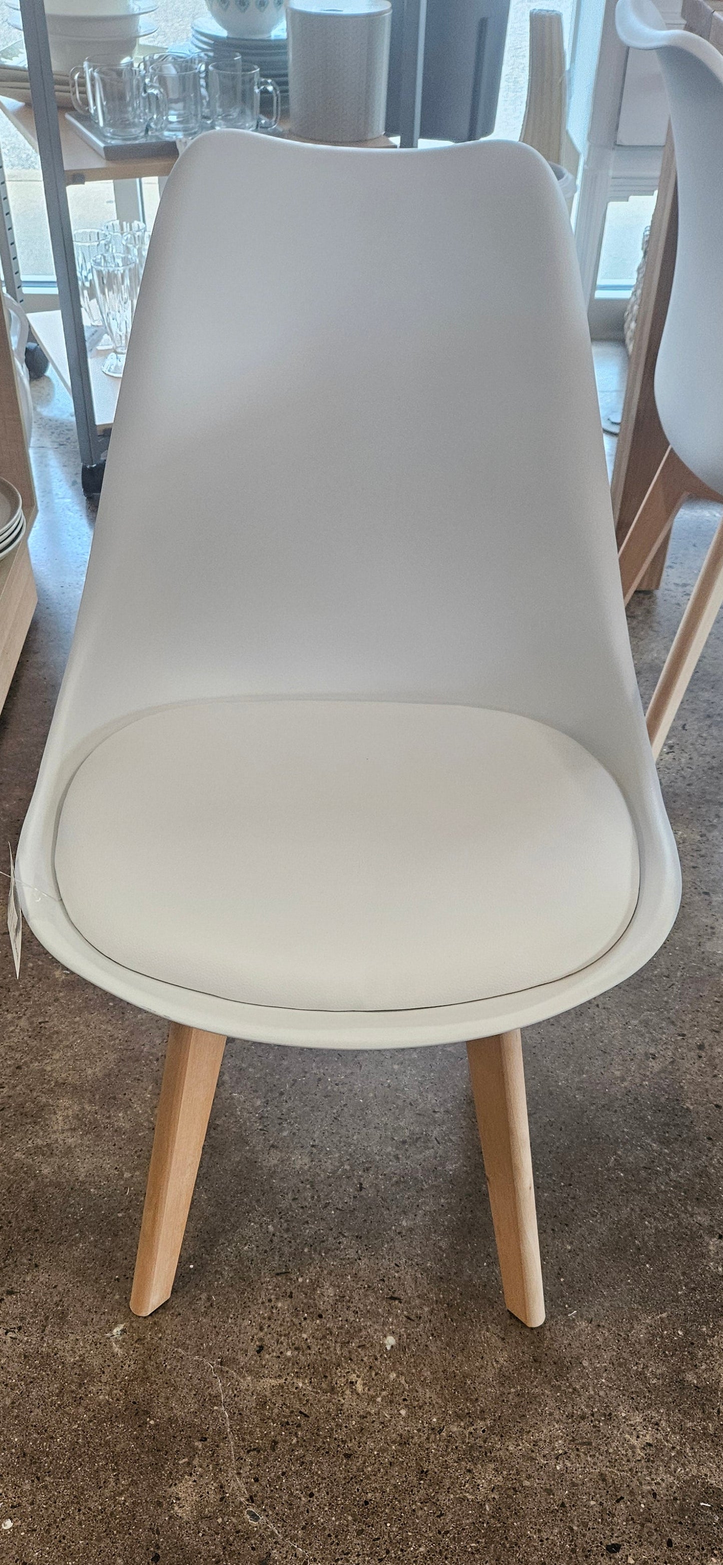 White mixed material dining chairs (Setof4)