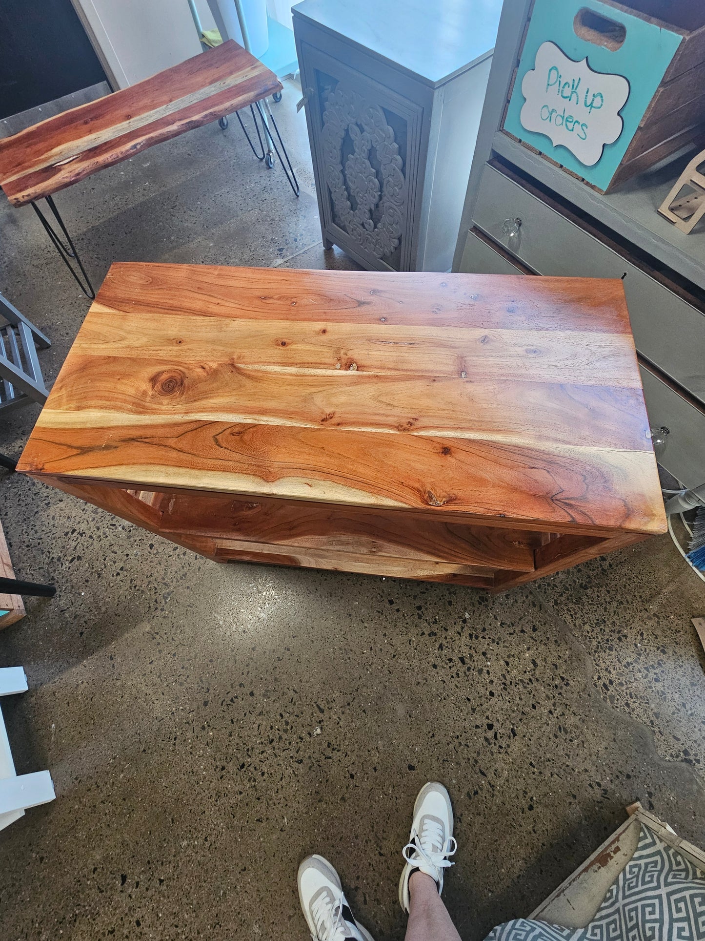 Acacia Wood 2 Shelf Storage Unit