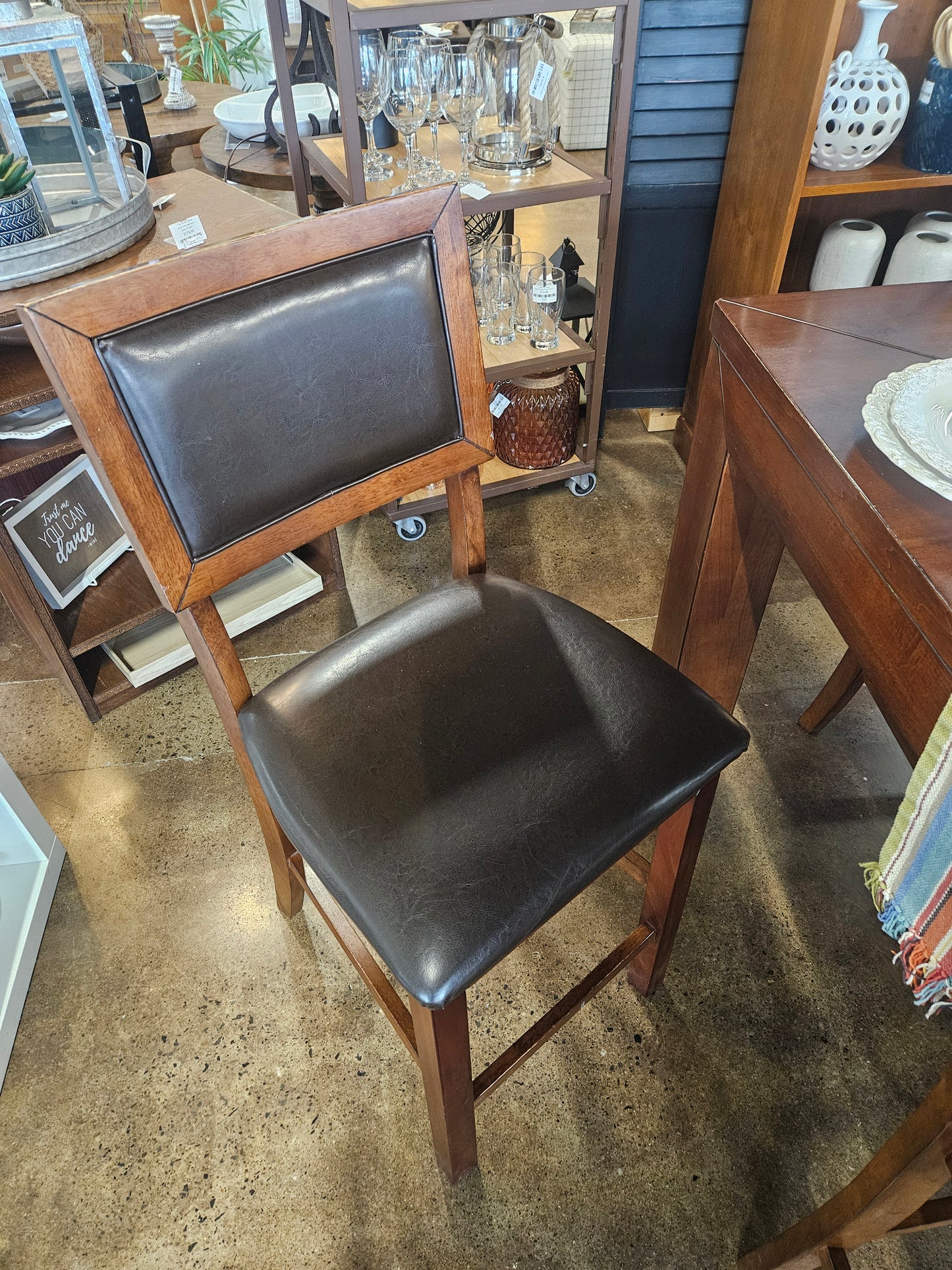 High-top Table with Leaf, 6 Chairs, Bench