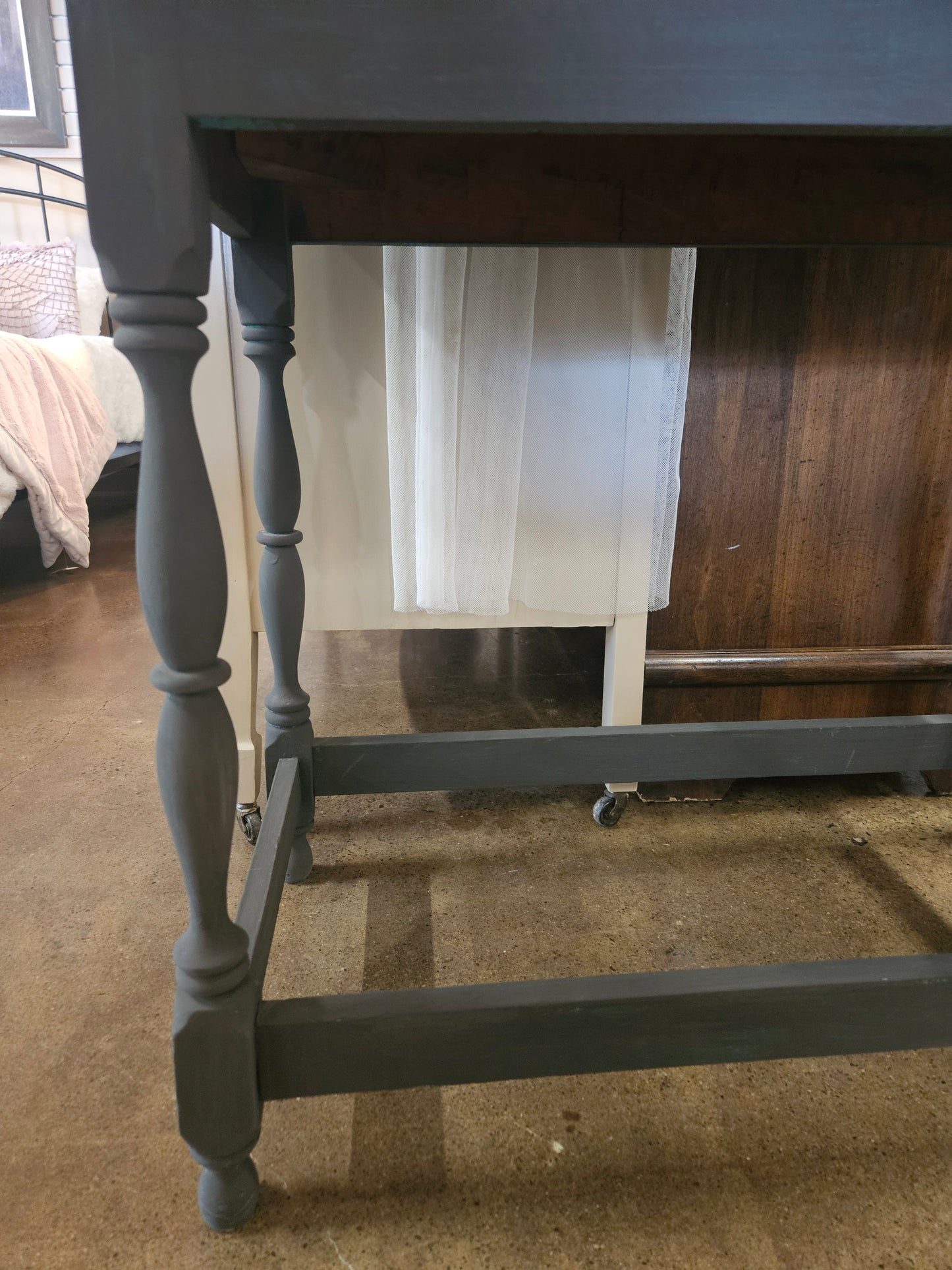 Blue Painted Accent Table