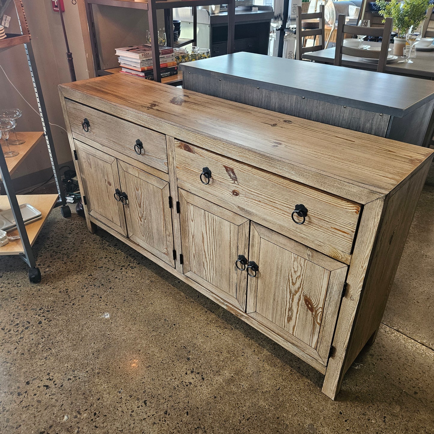 Rustic Dining Set with 8 chairs and buffet
