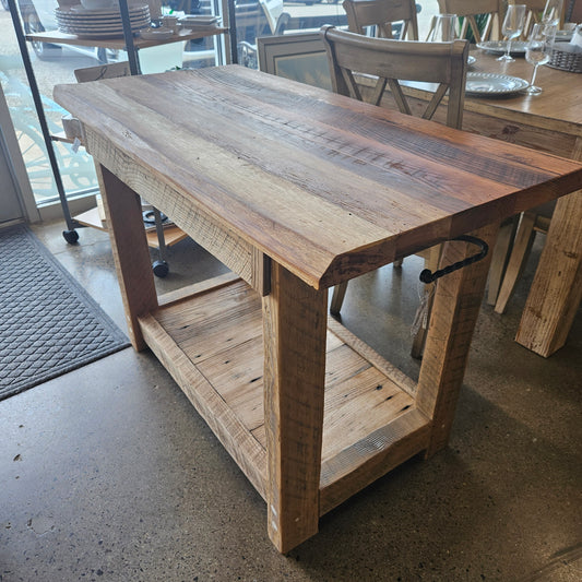 Island with drawer and butcher block top