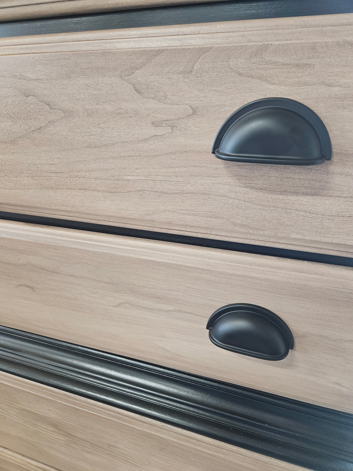 Refinished chest in black and neutral