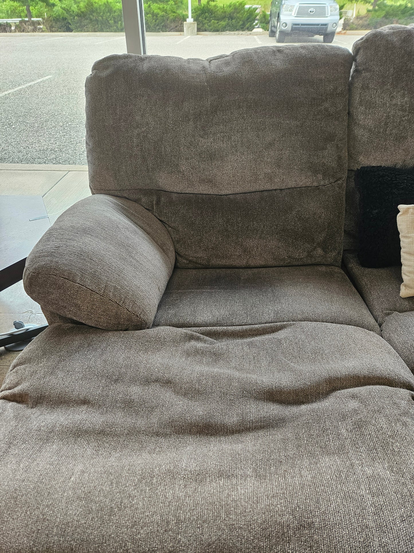 Dark Neutral Reclining Sofa
