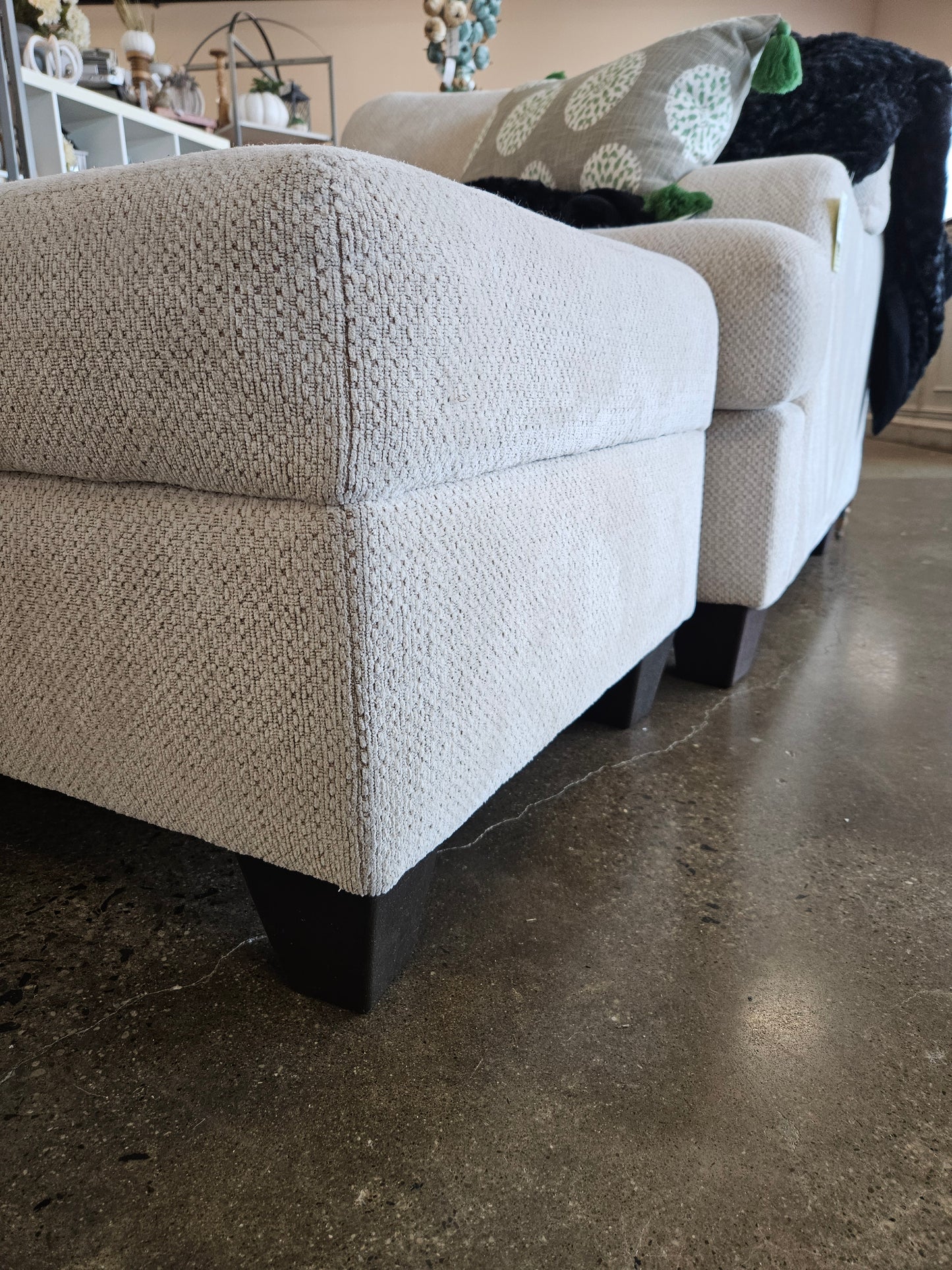 Cream Textured Chair/Ottoman