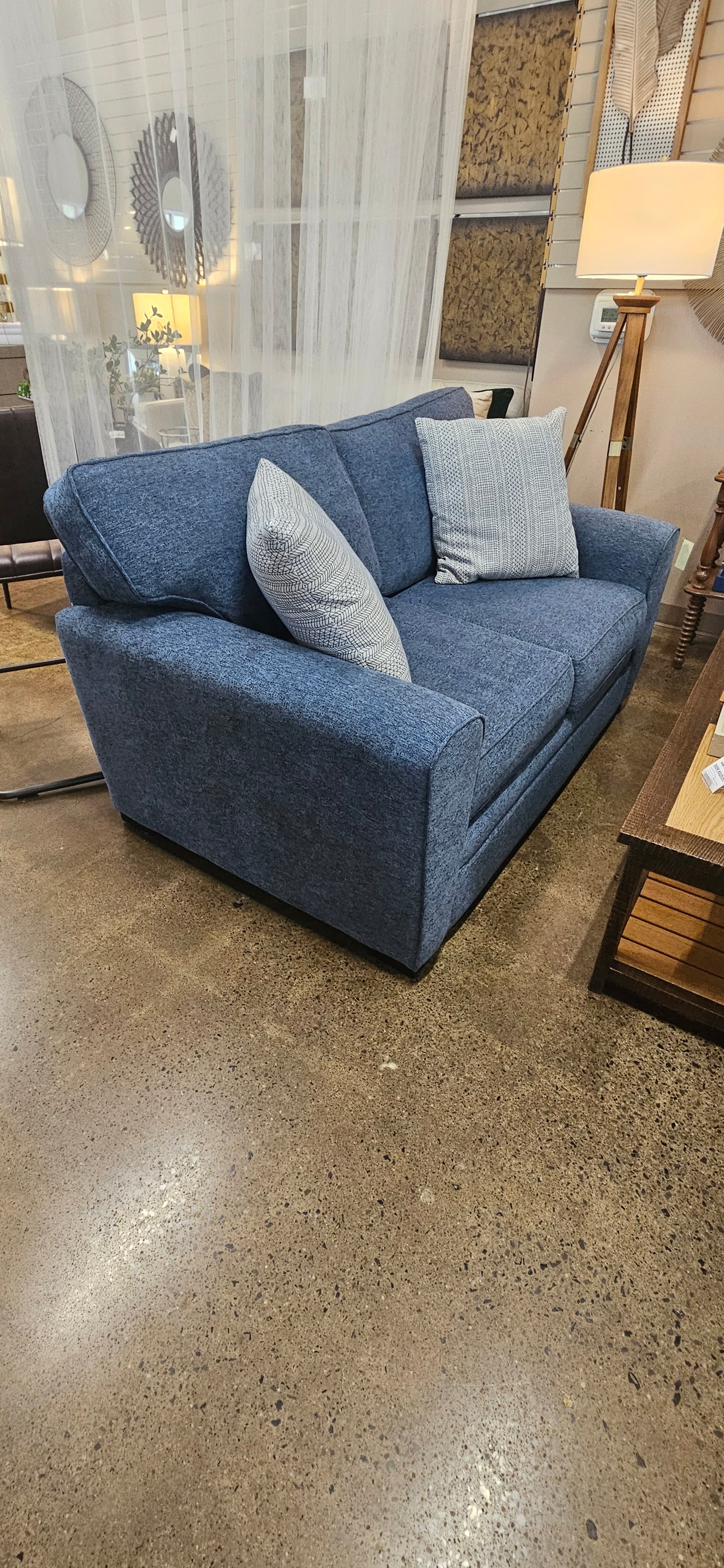 Johnathan Louis blue love seat