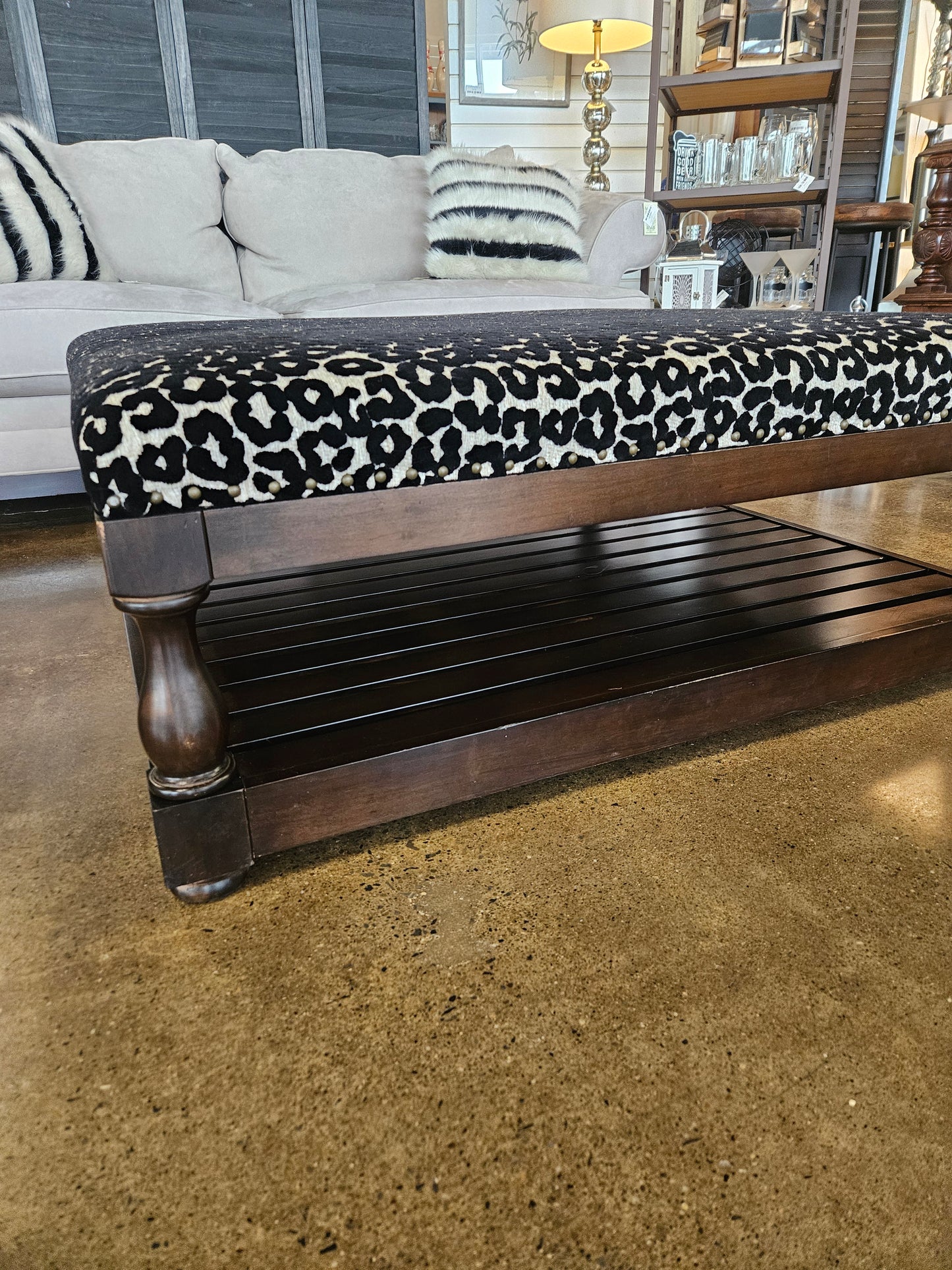 Leopard Print Ottoman