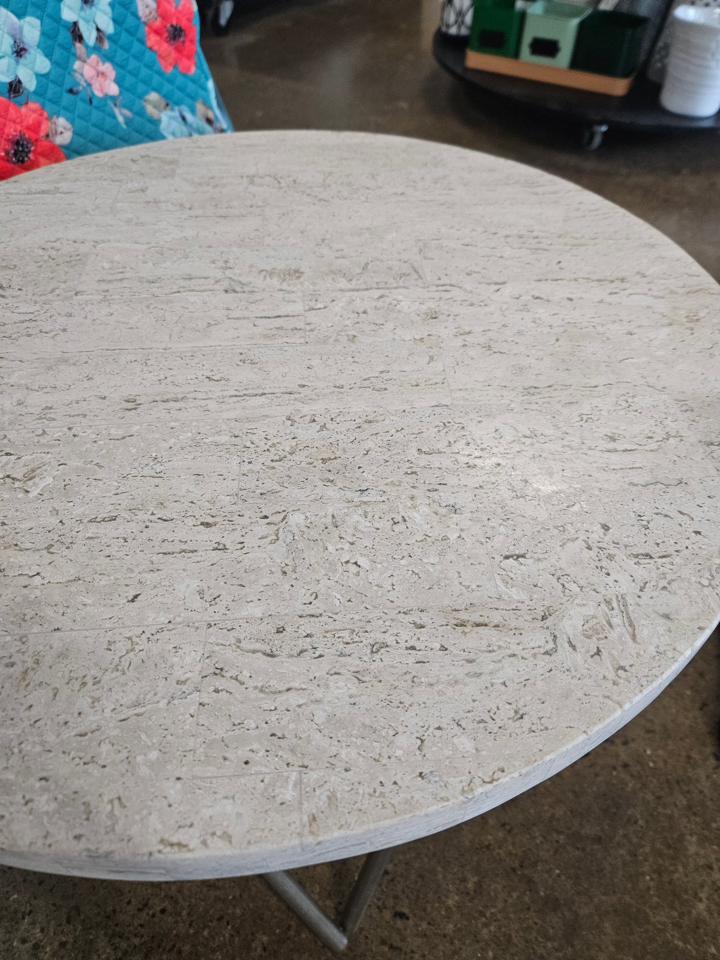 Stone Top End Table