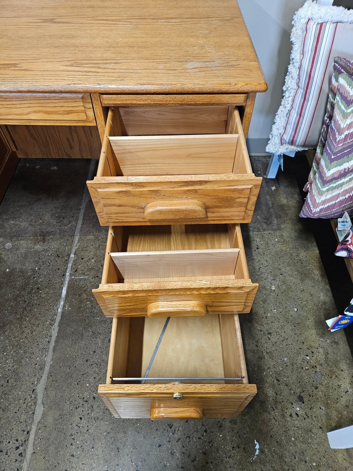 Oak Desk with drawer and keyboard shelf
