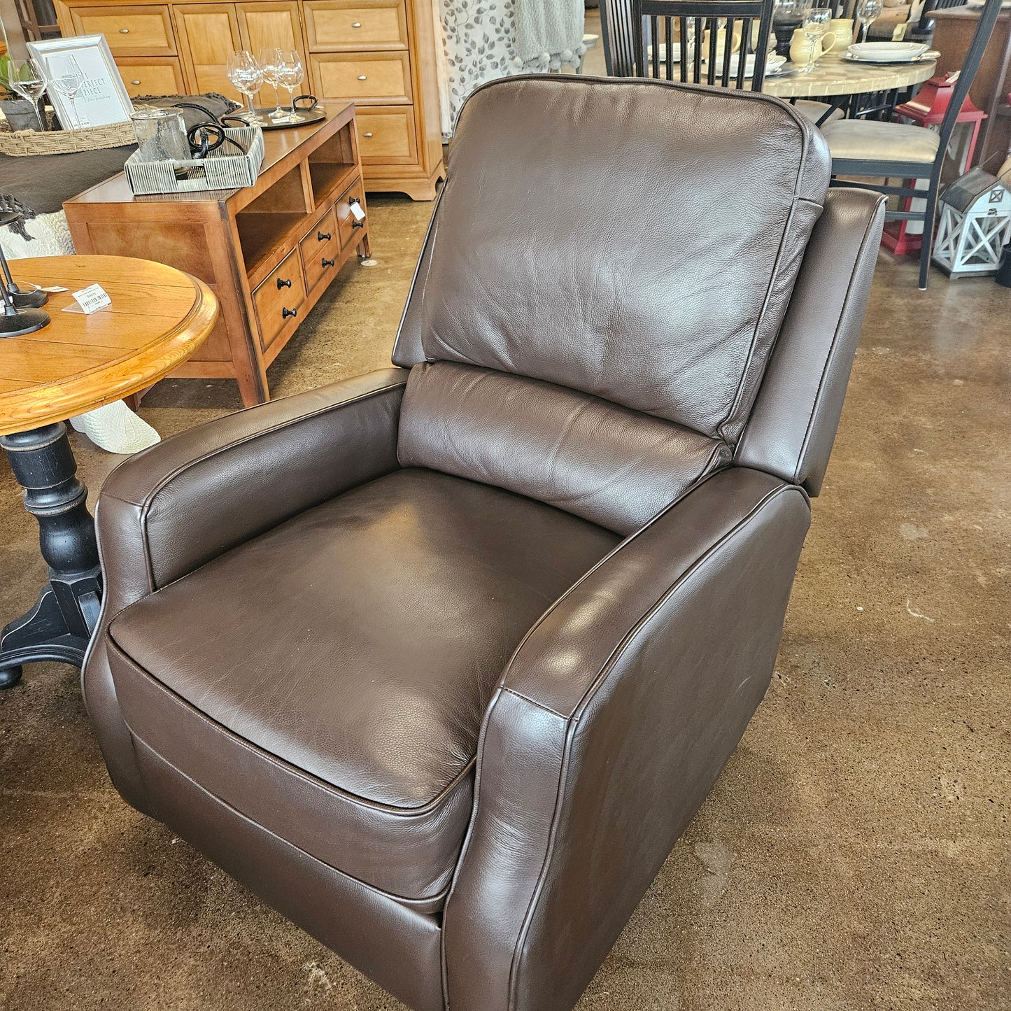 Brown leather-like recliner