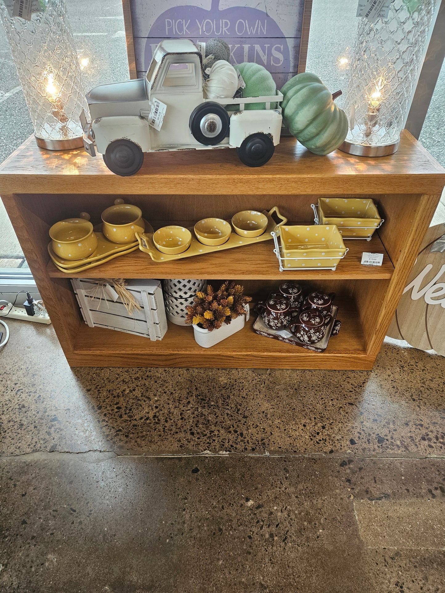 Long Oak Shelving Unit