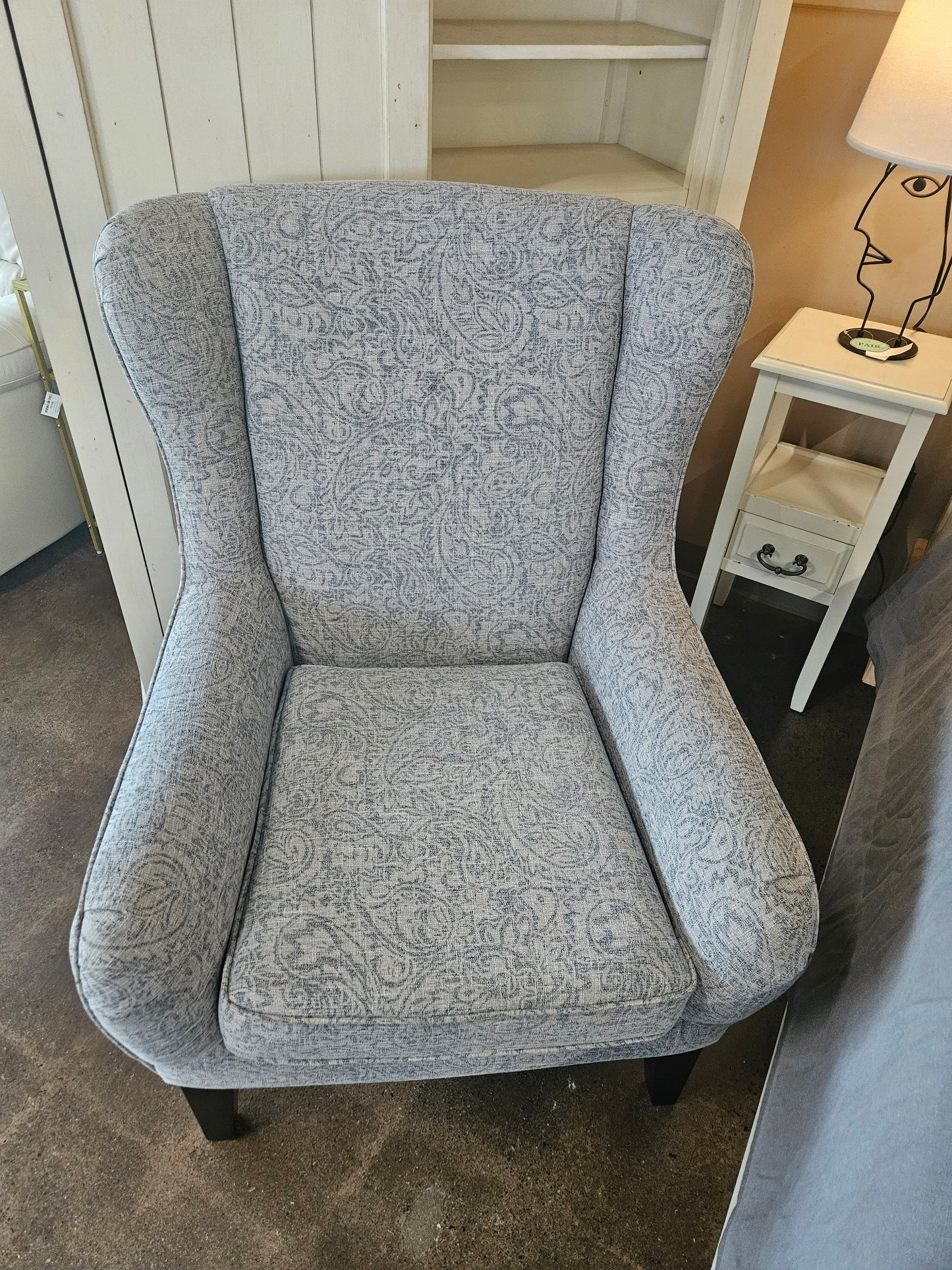 Gray Wingback Accent Chair
