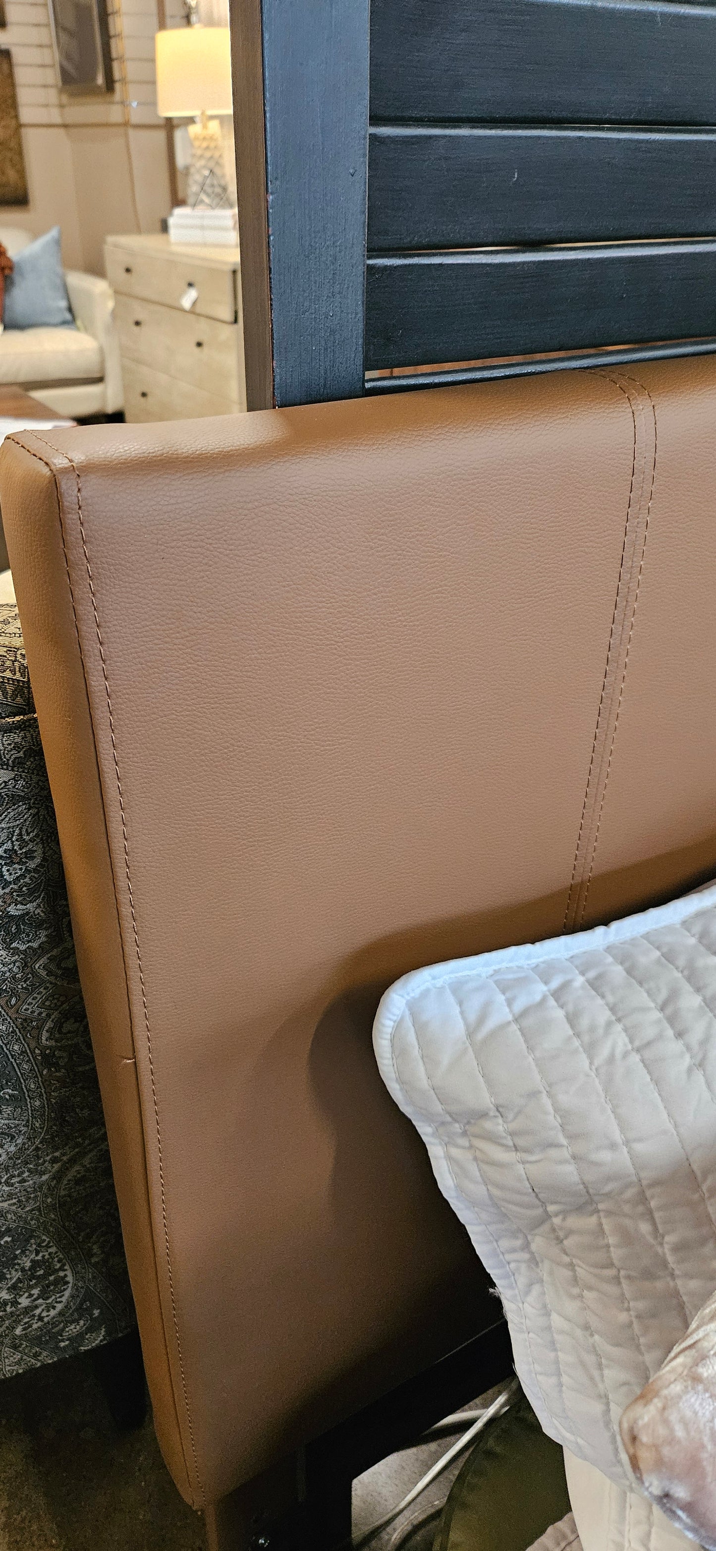 Faux leather twin bed frame (Model Home)